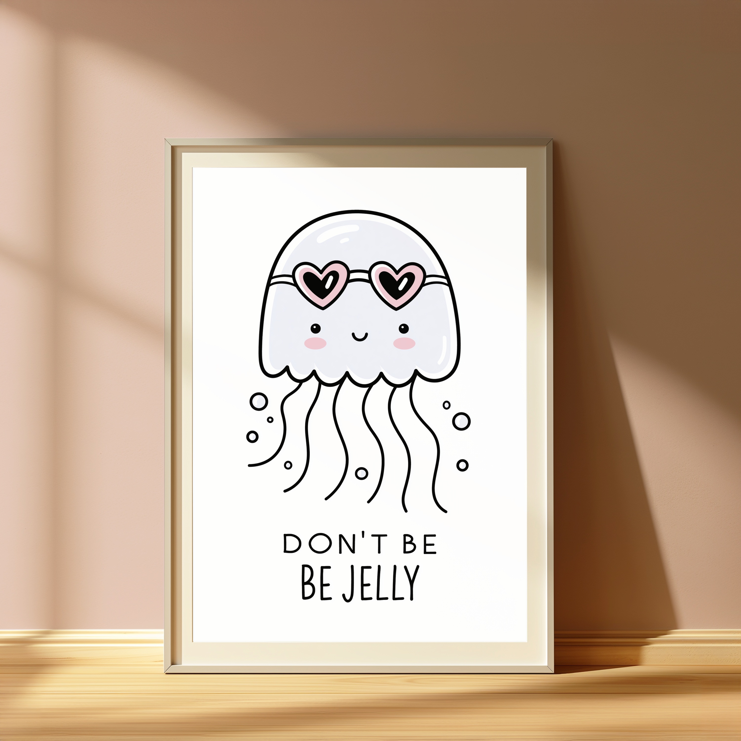 Cute Jellyfish Heart Eyes Pop Art Print view 4