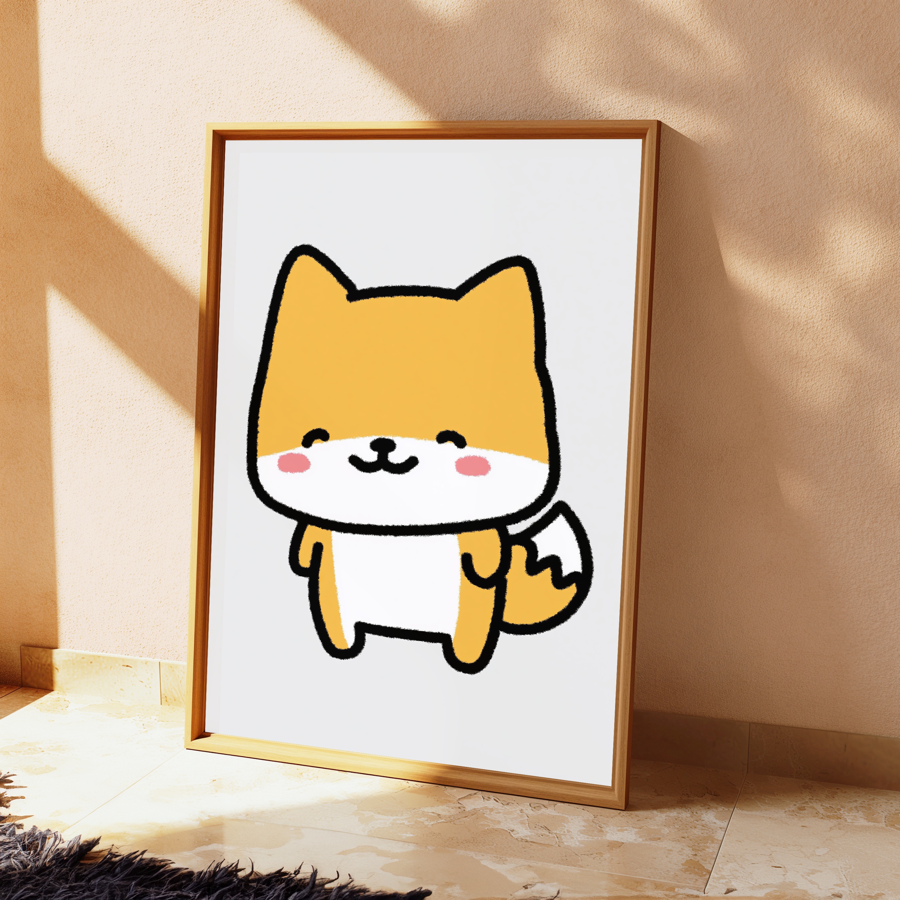 Cute Smiling Fox Pop Art Print view 2