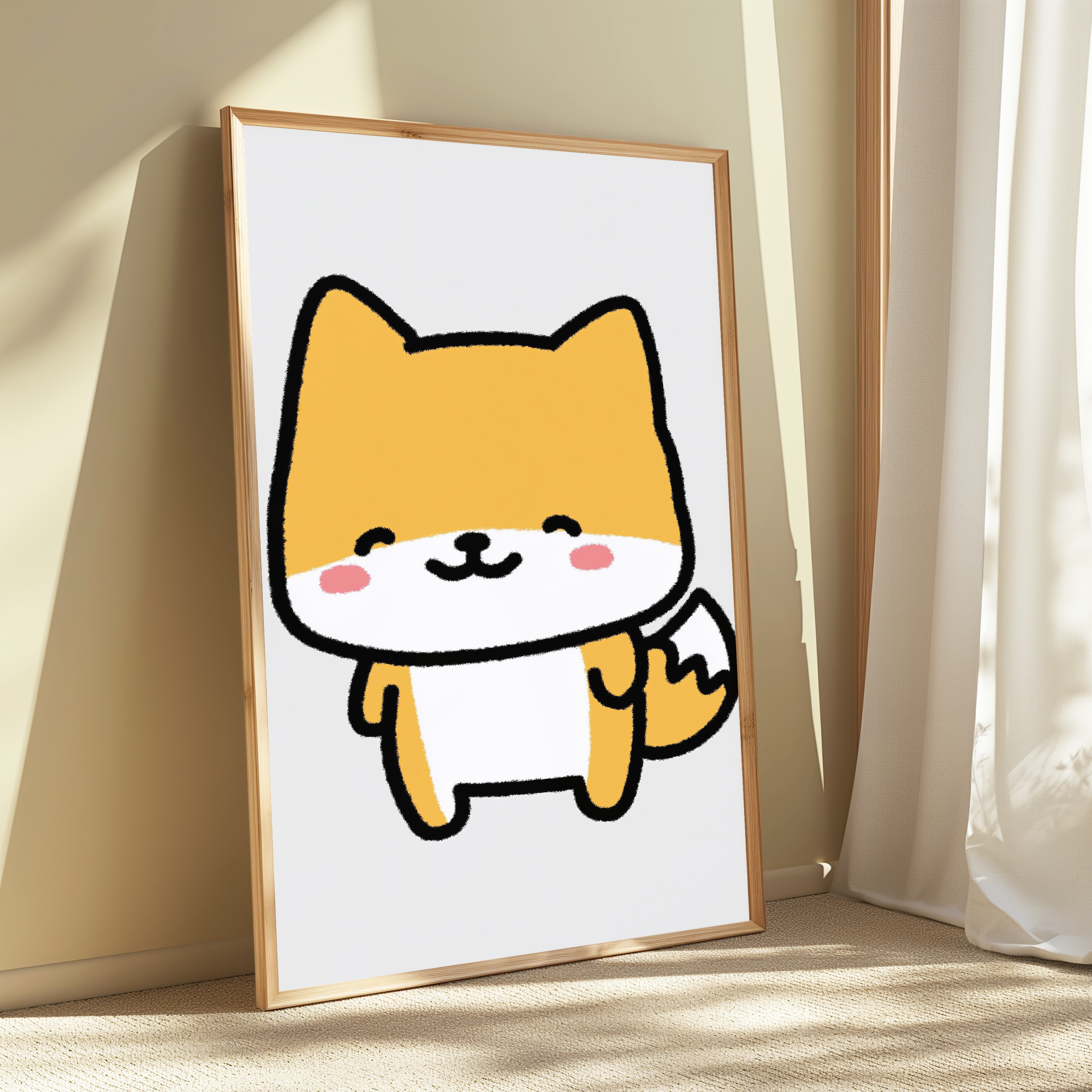 Cute Smiling Fox Pop Art Print view 3
