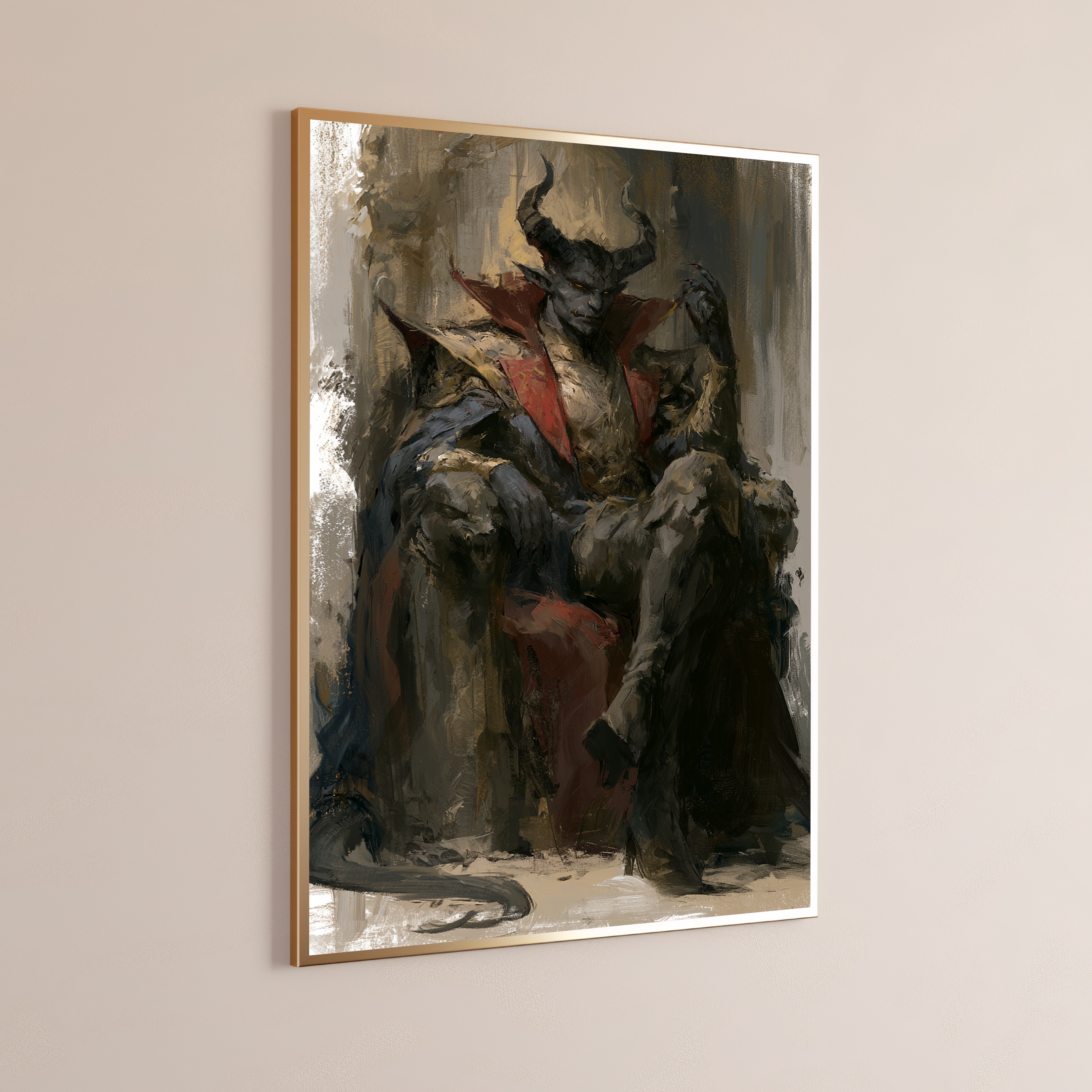 Demon King Horned Warrior Pop Art Print