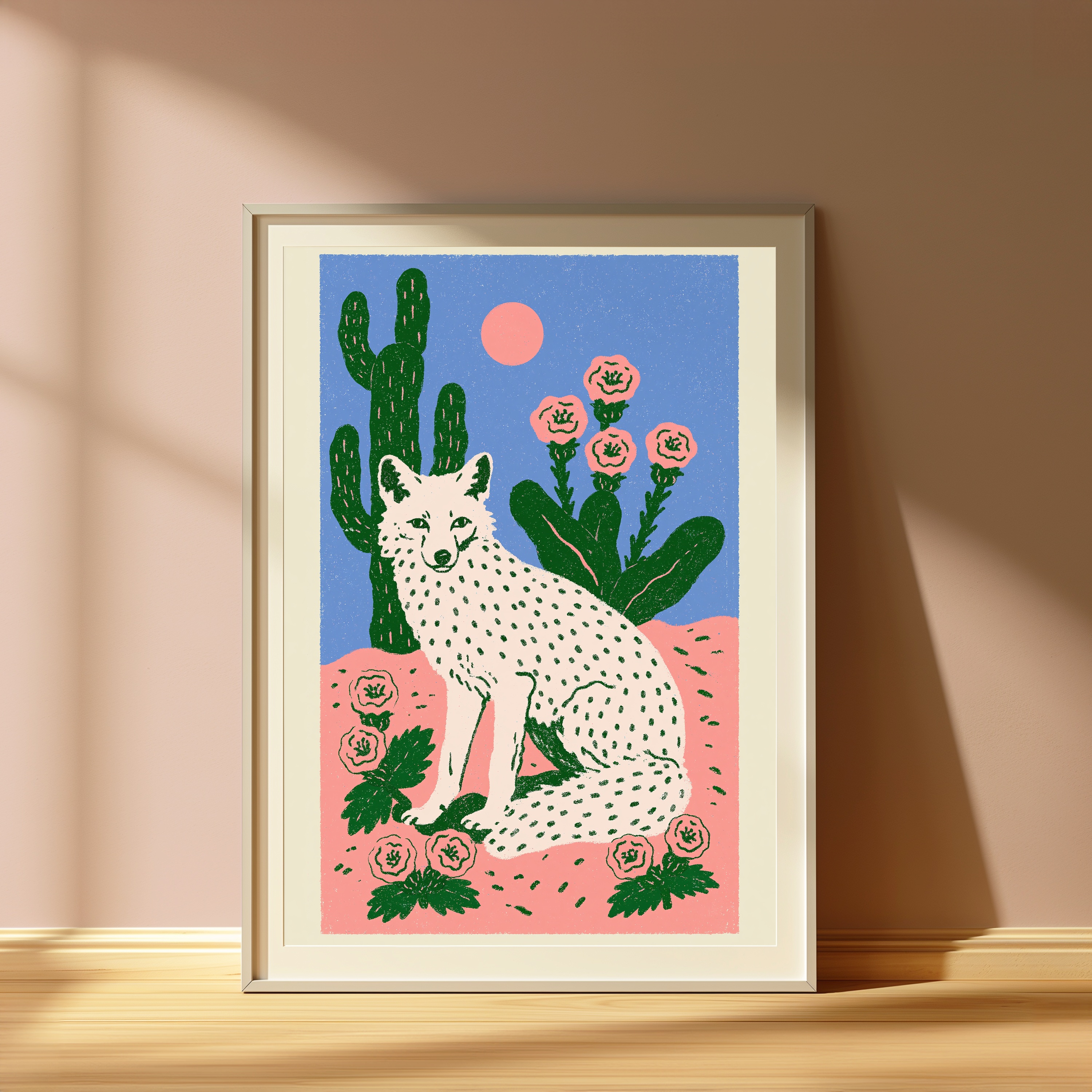 Desert Fox Cactus Flower Pop Art Print view 4