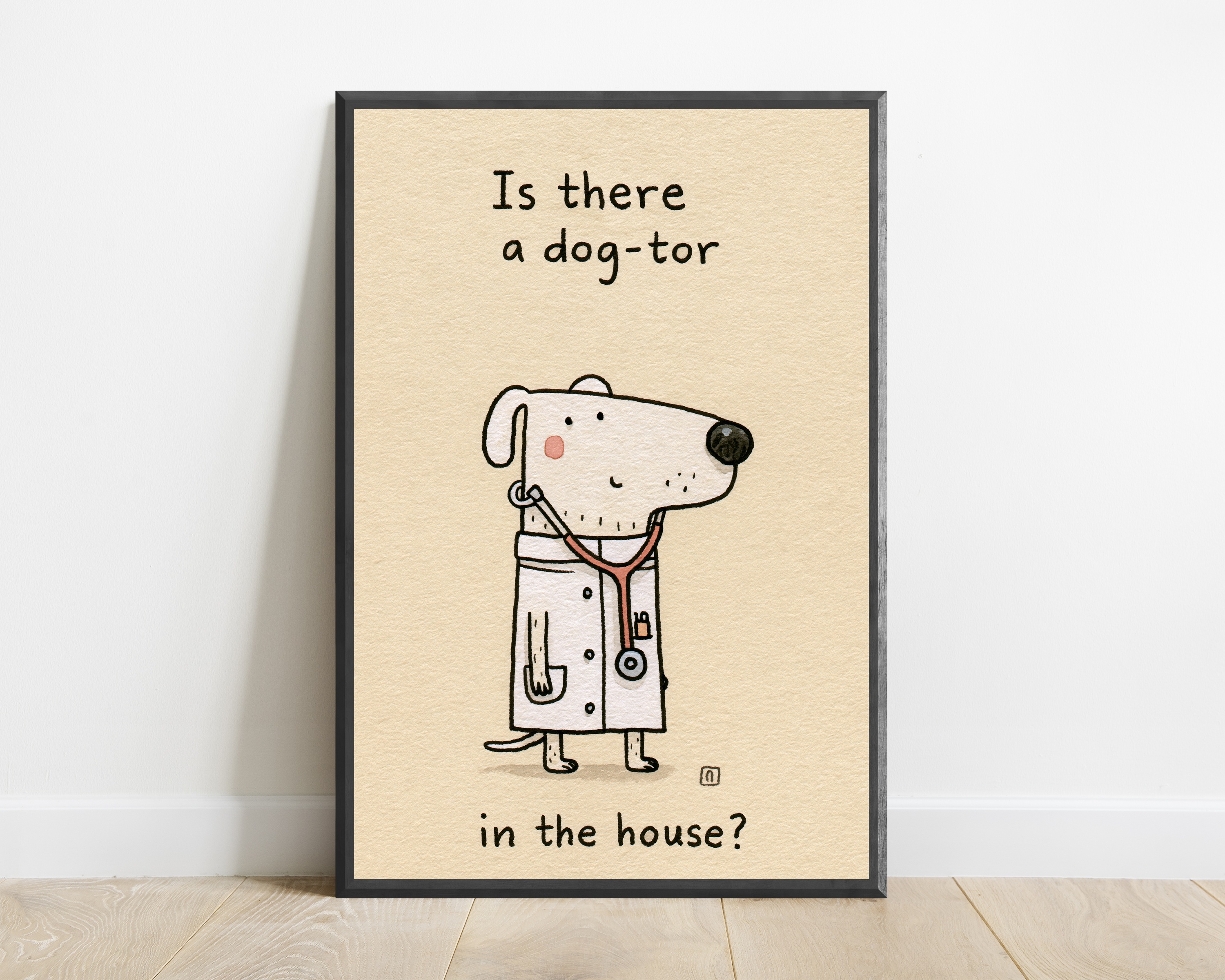 Dog Doctor Funny Minimalist Print