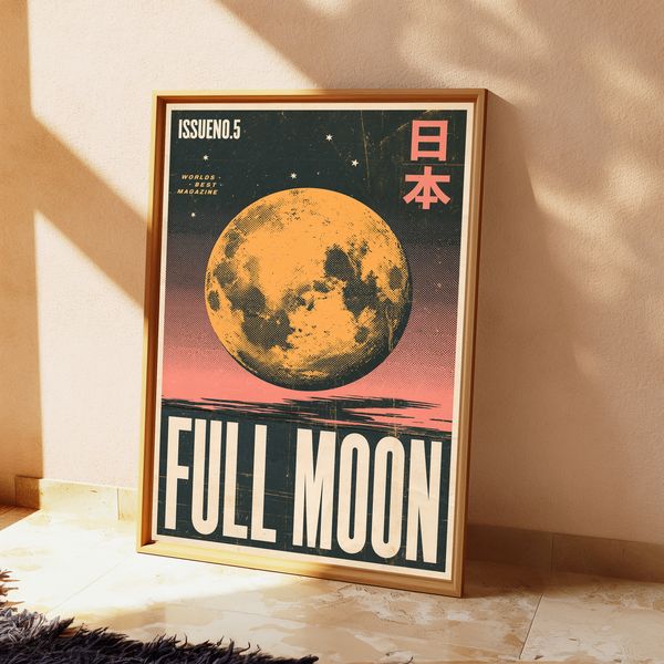 Vintage Magazine Cover Full Moon Print
