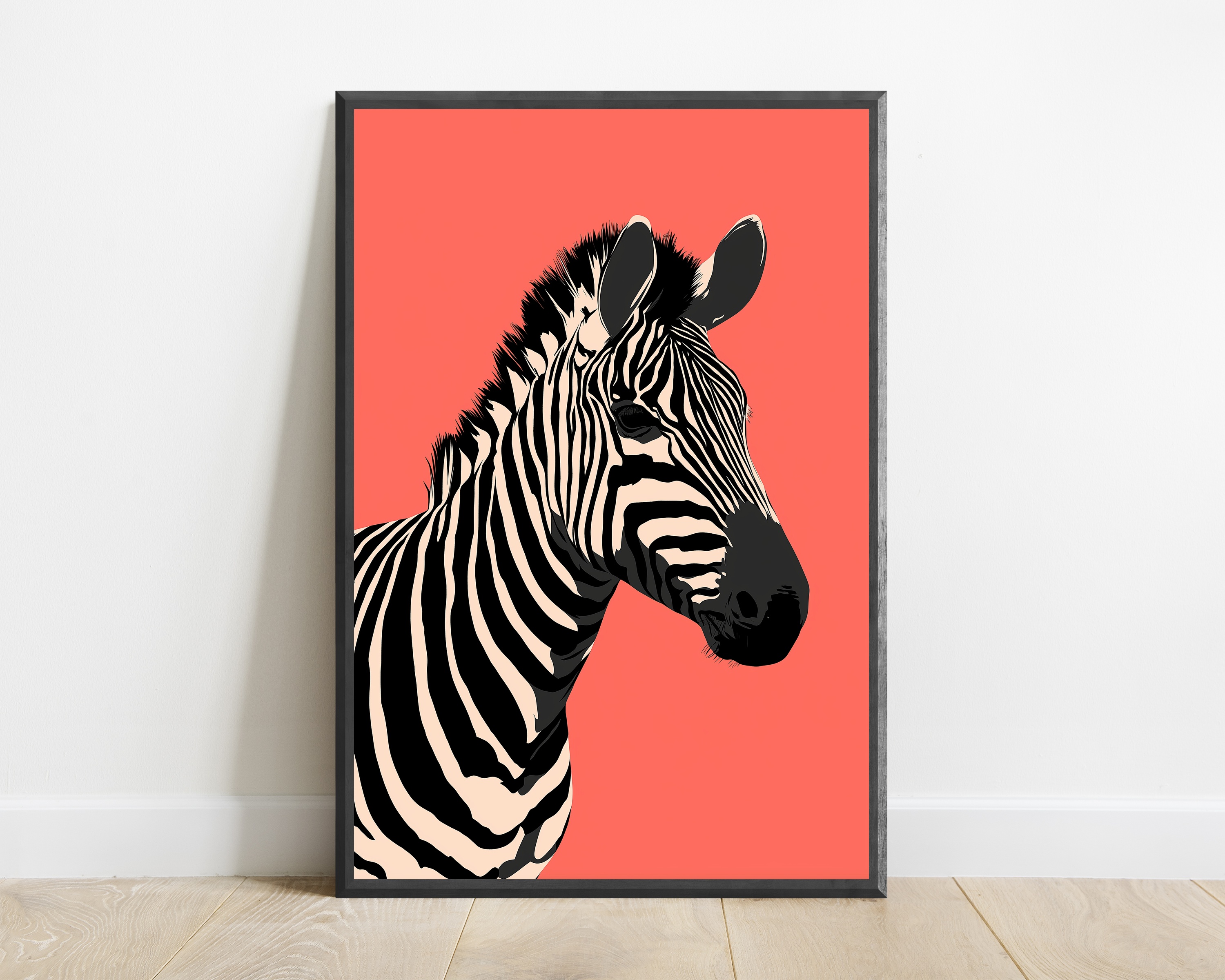 Zebra Minimalist Art Print — view 1