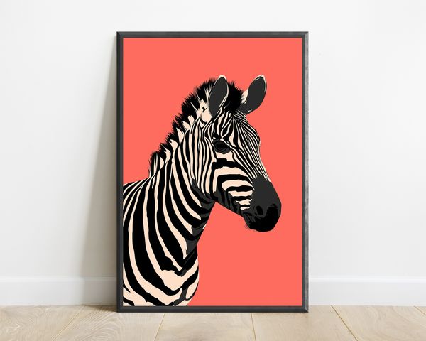 Zebra Minimalist Art Print