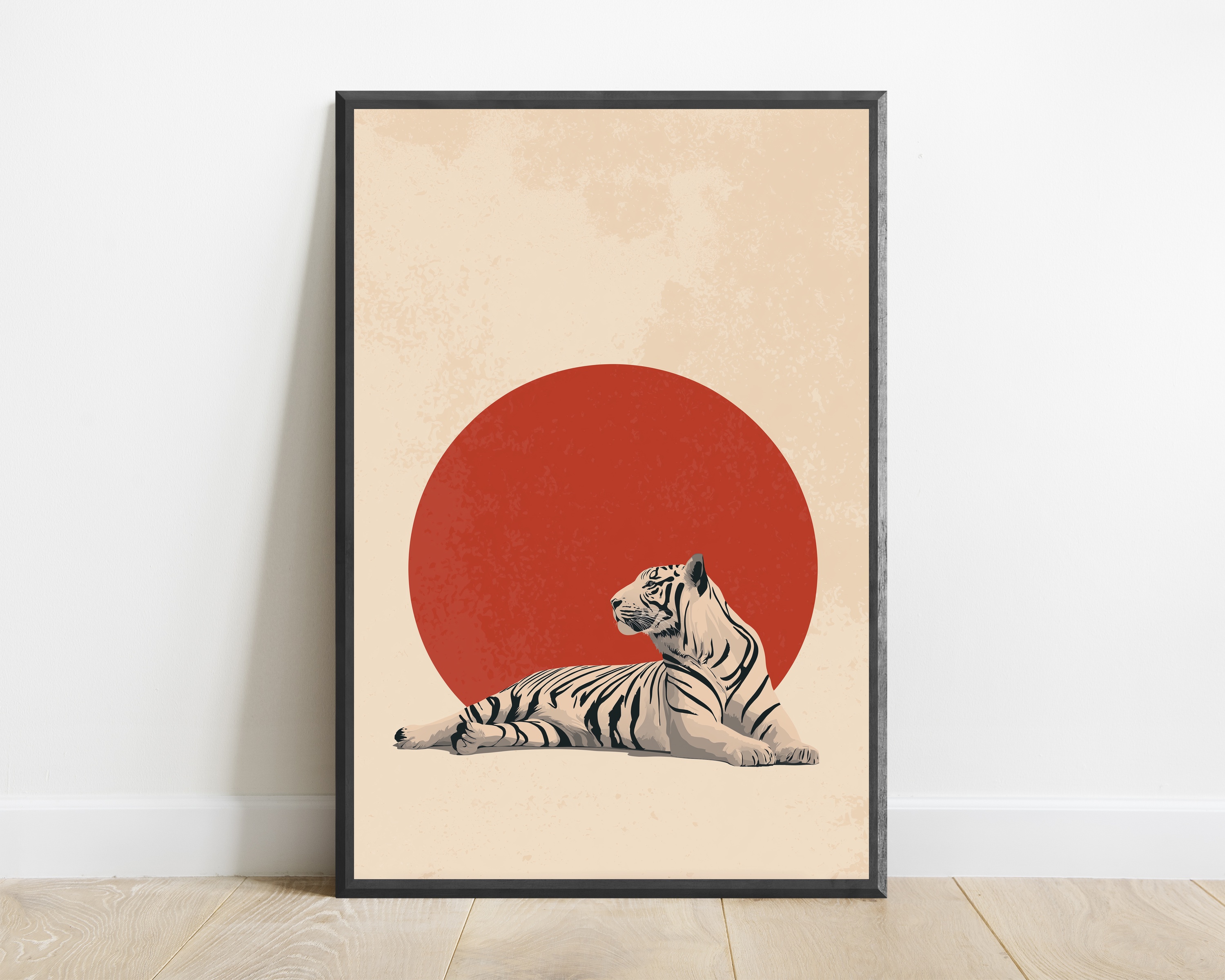 White Tiger Japanese Wall Art Print — view 1