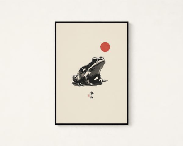 Minimalist Frog Ukiyo-e Print