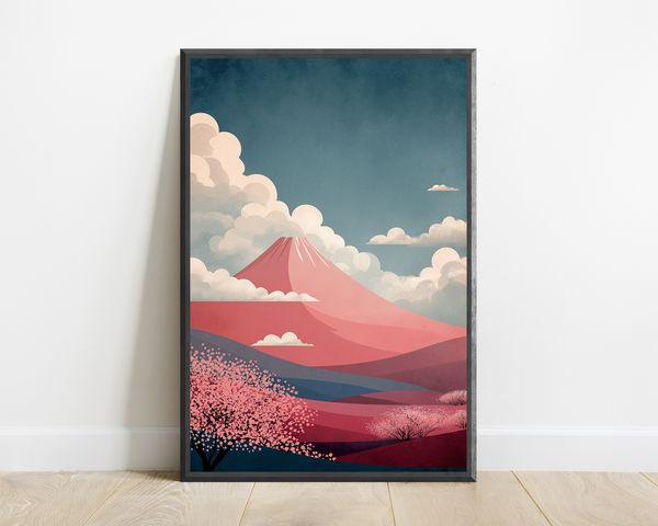 Mount Fuji Cherry Blossom Print
