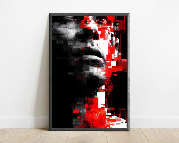 Red Glitch Portrait