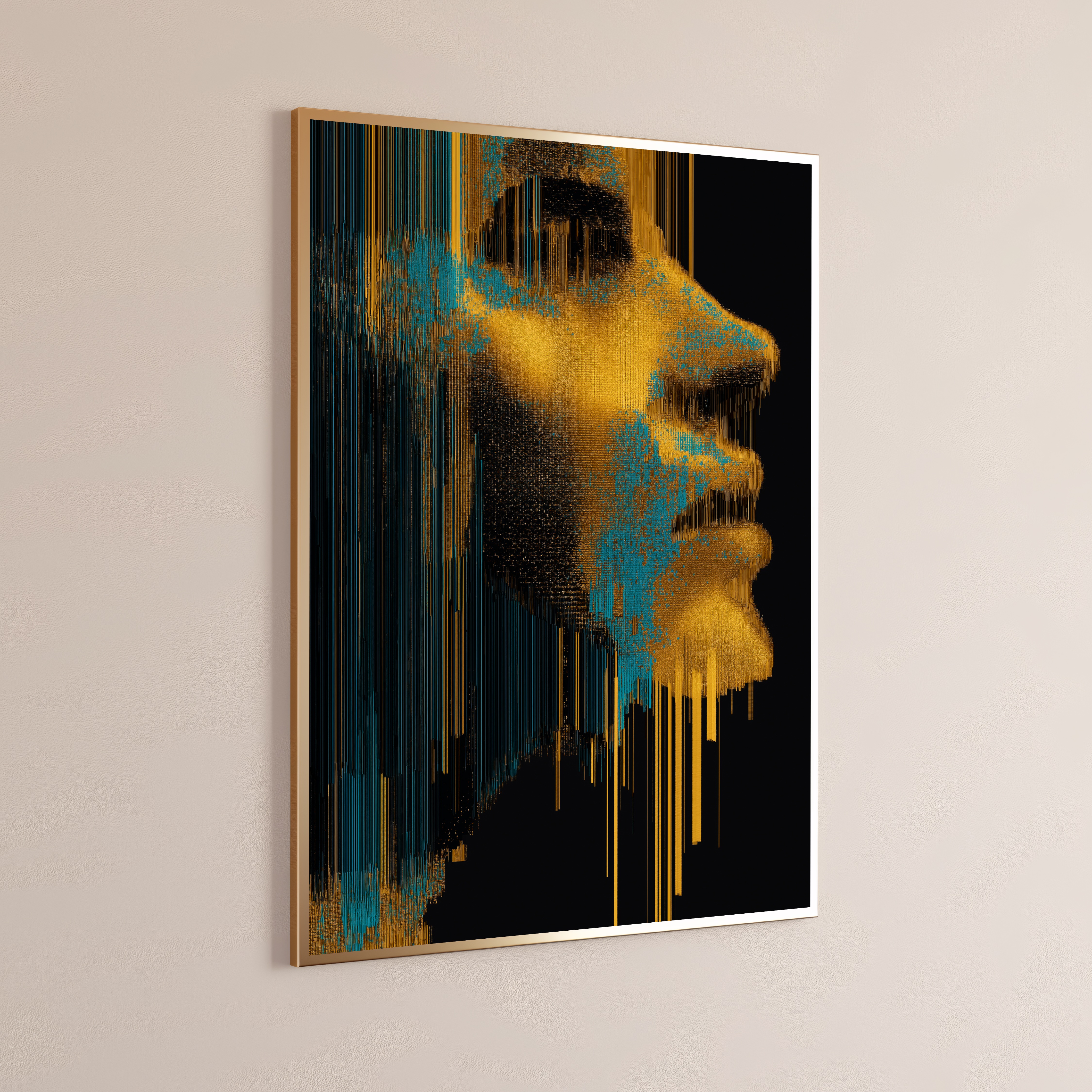 Golden Profile Portrait Print