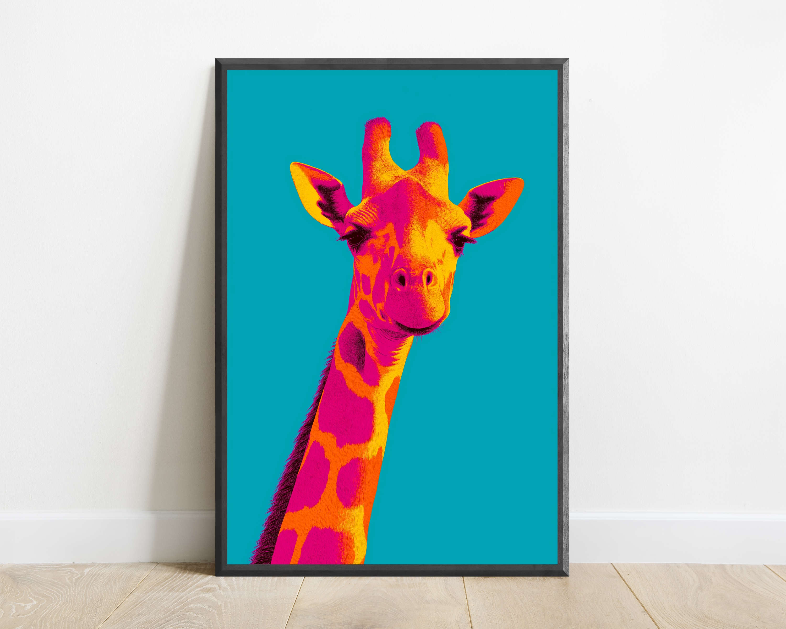 Neon Giraffe Pop Art Print — view 1