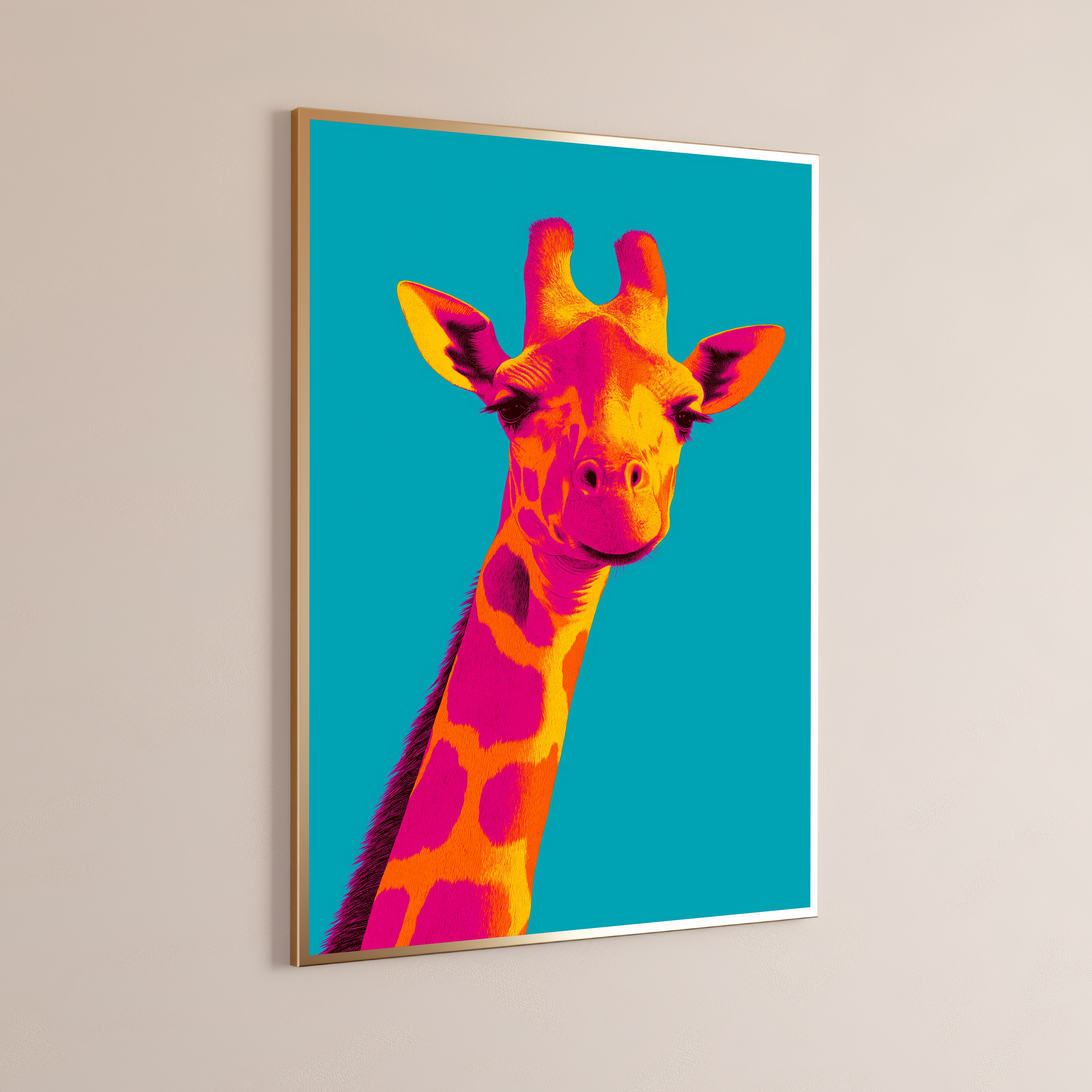 Neon Giraffe Pop Art Print