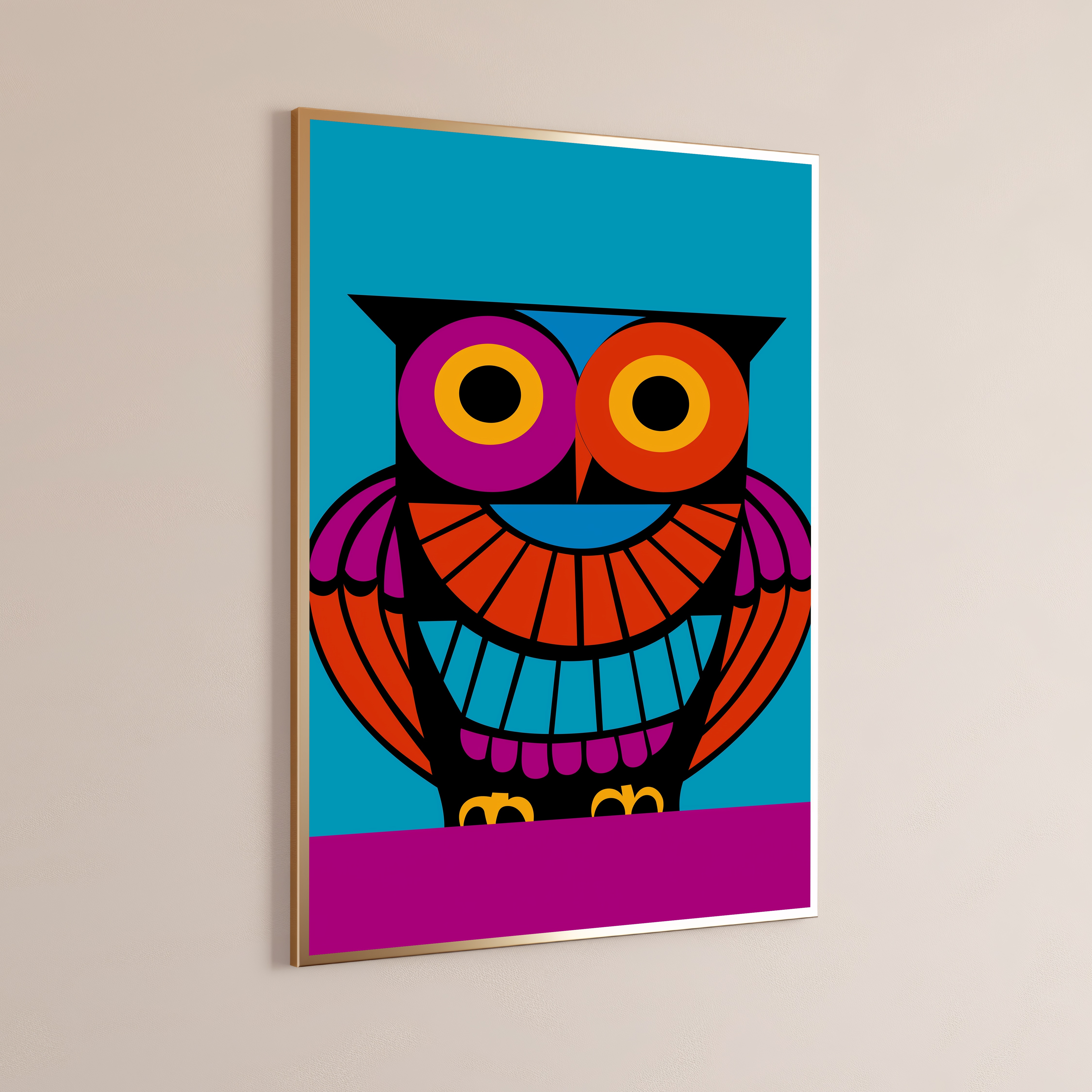 Smiling Owl Pop Art Print