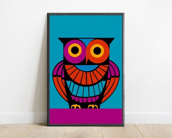 Smiling Owl Pop Art Print