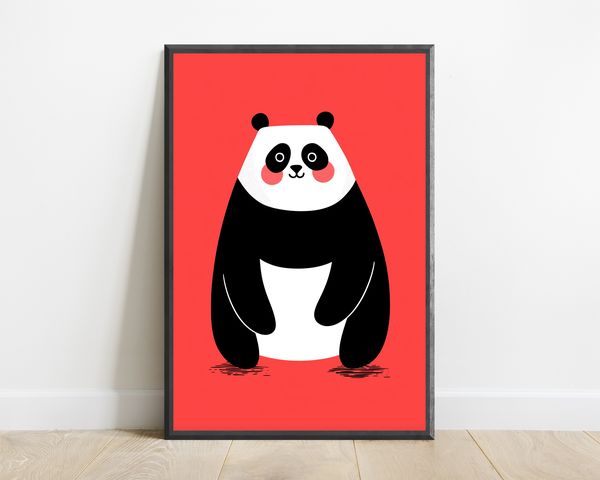Minimalist Panda Print