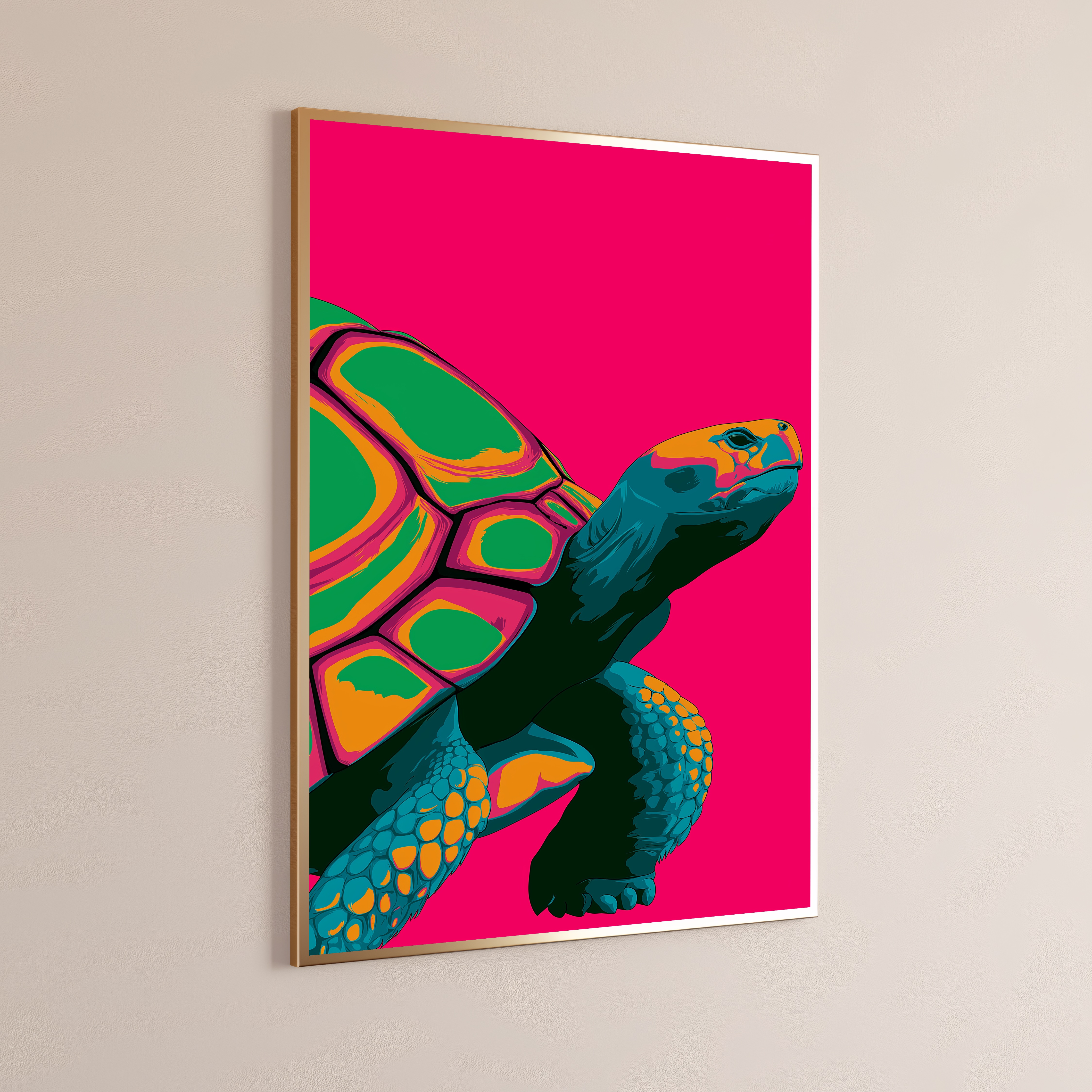Neon Turtle Pop Art Print