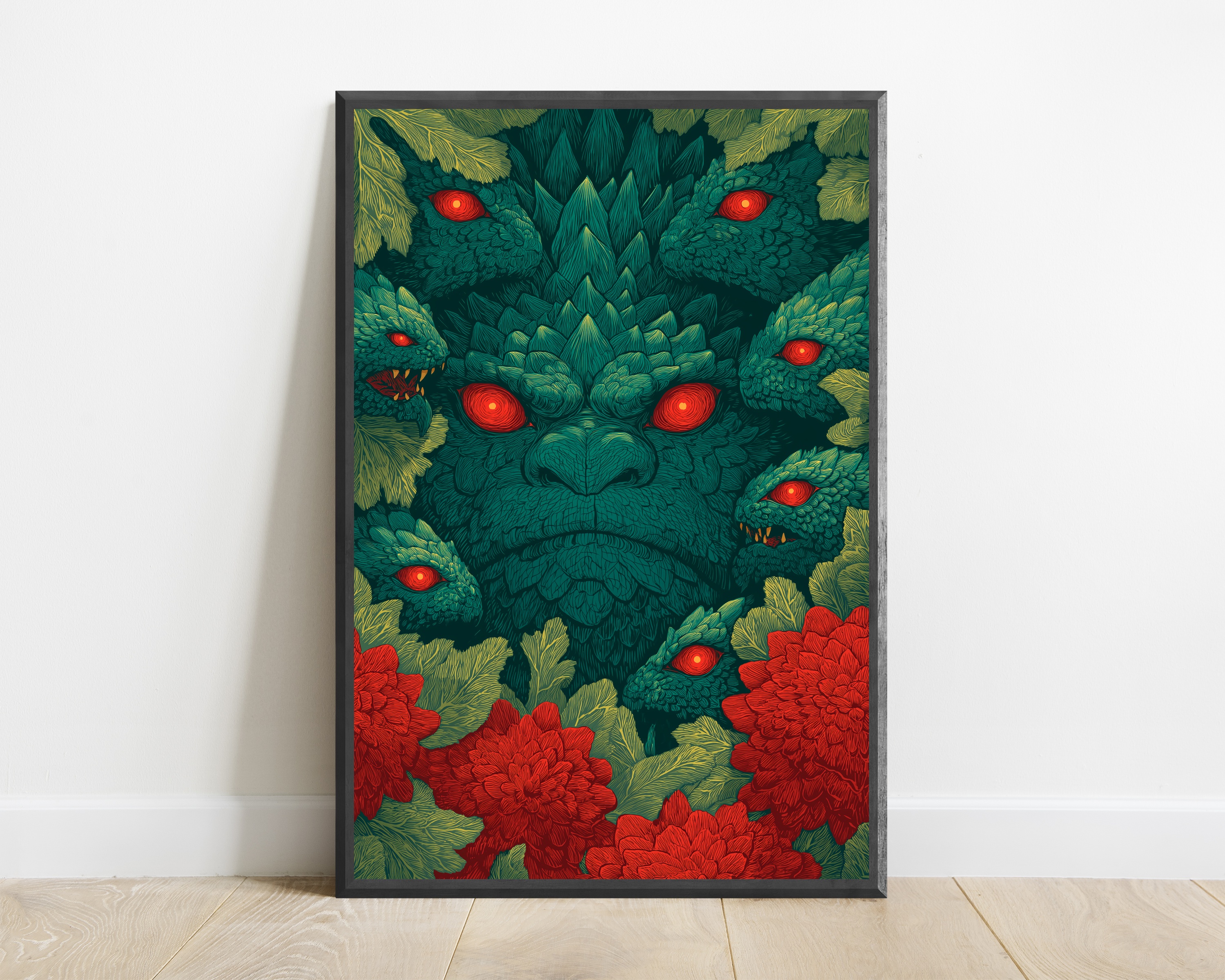 Yamata no Orochi Serpent Dragon Japanese Art Print — view 1