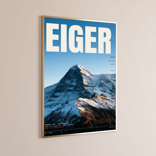 Eiger Mountain Elevation Print