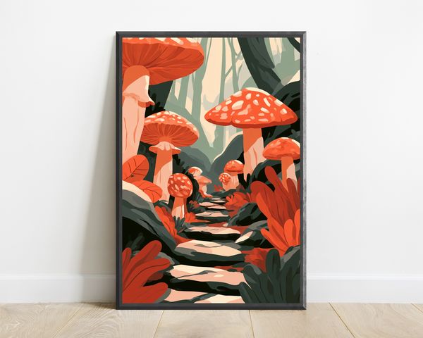 Enchanted Mushroom Forest Wall Art