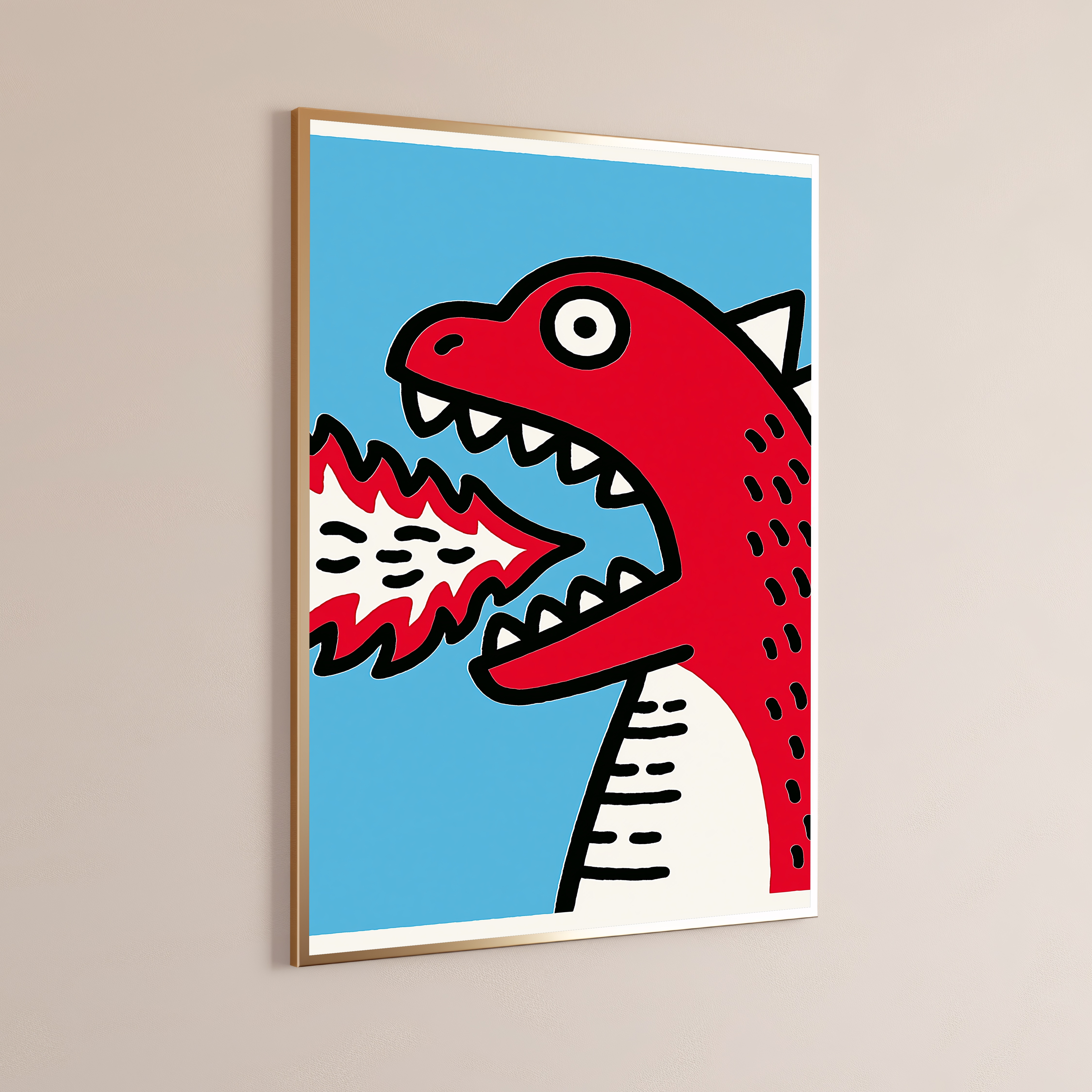 Fierce Red Shark Pop Art Print