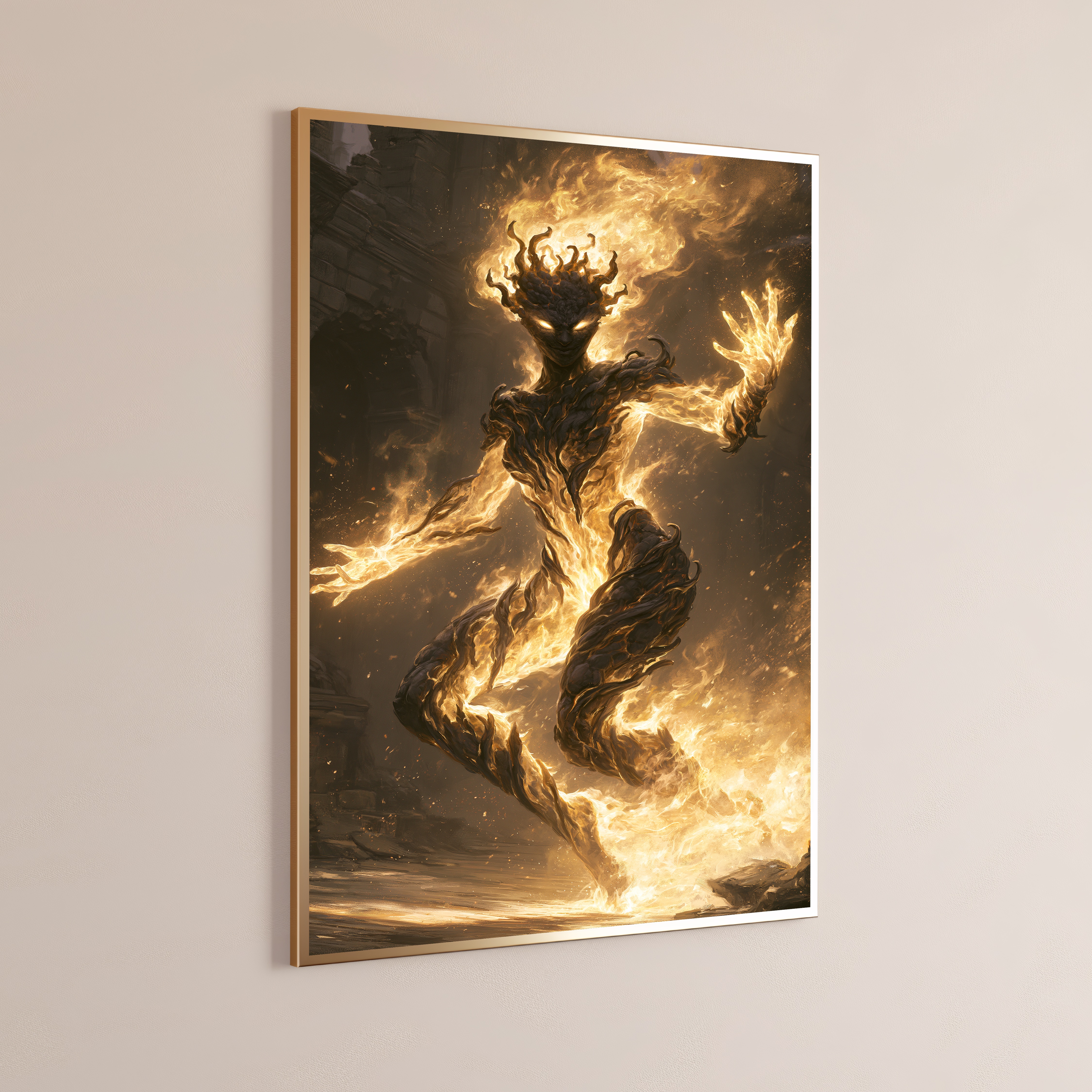 Flaming Elemental Spirit Wall Art