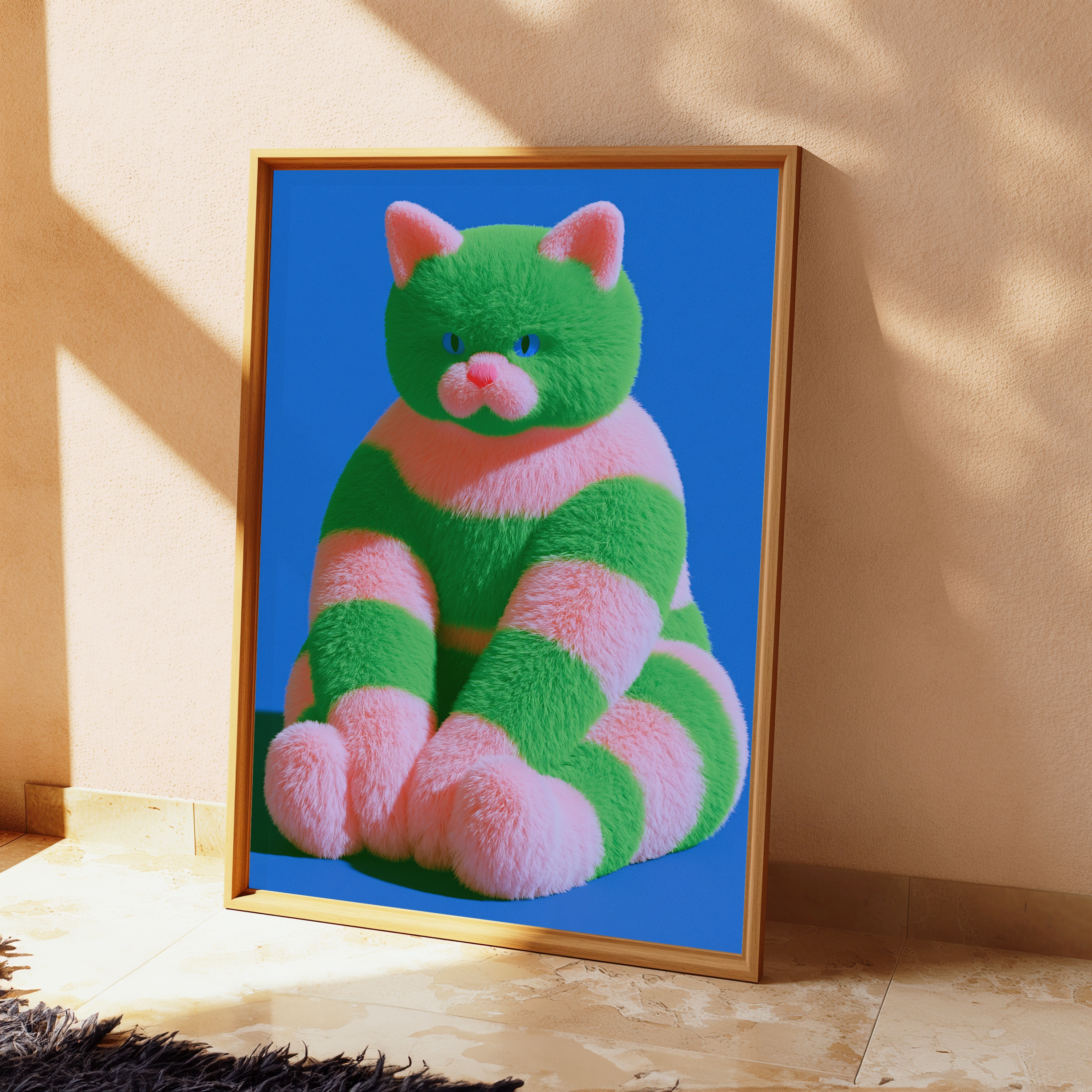 Fluffy Cat Pop Art Print view 2