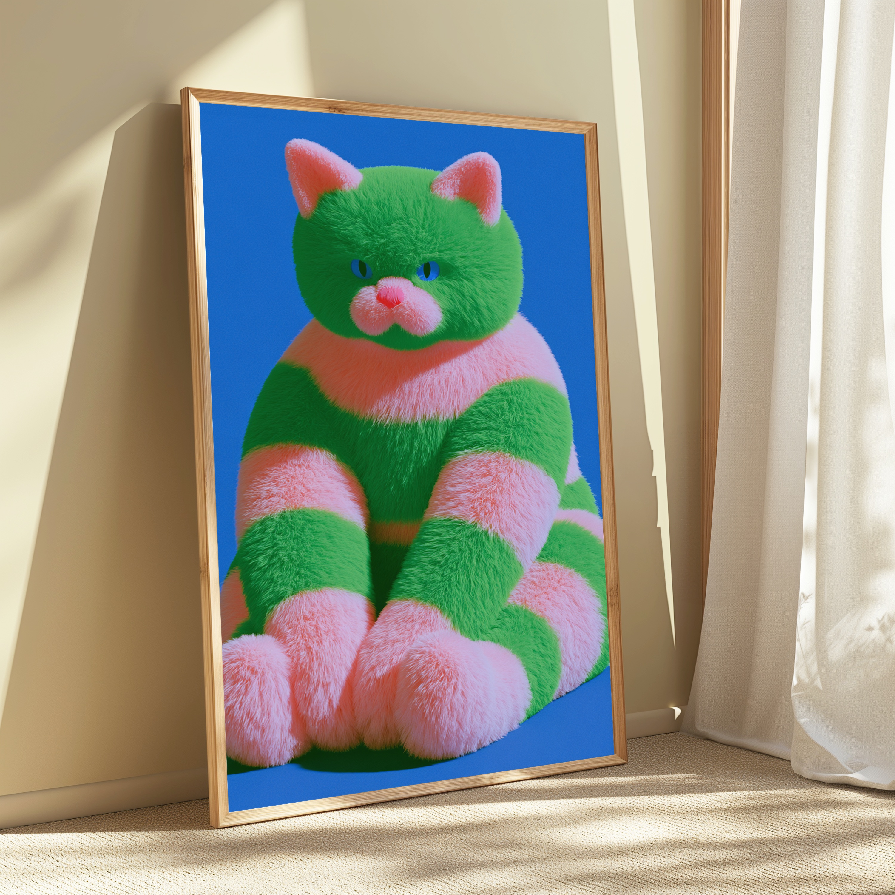 Fluffy Cat Pop Art Print view 3