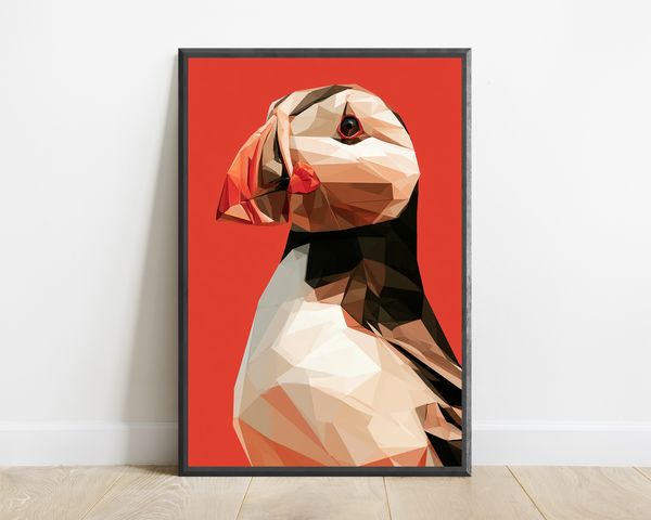 Geometric Meerkat Portrait Pop Art Print