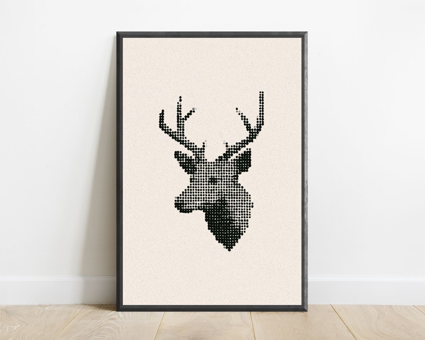 Geometric Stag Head Minimalist Art Print — view 1