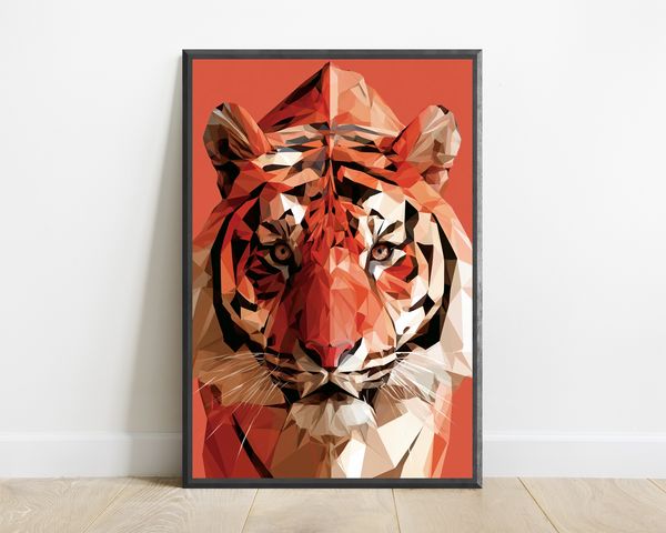 Geometric Tiger Pop Art Print