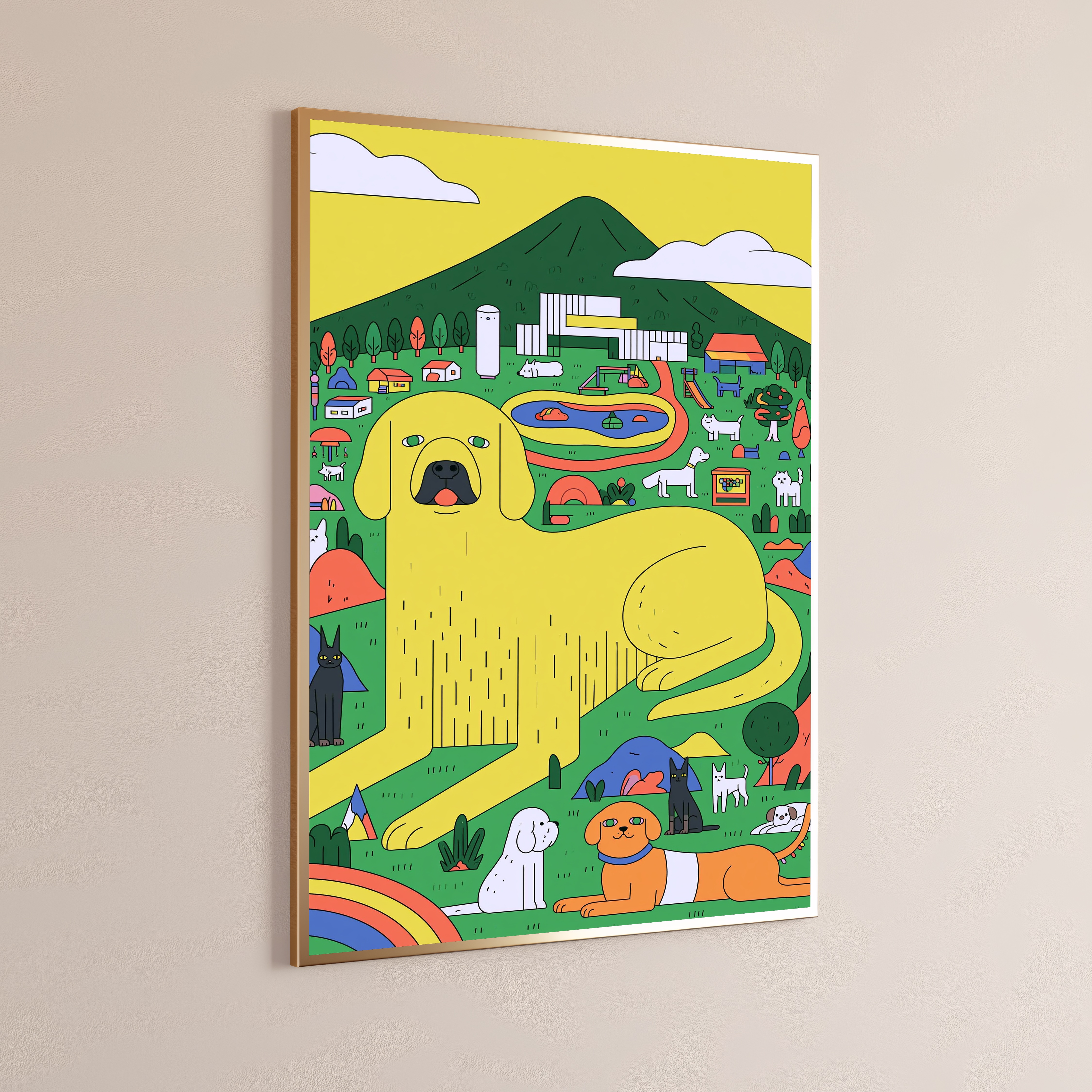 Giant Yellow Dog Countryside Minimalist