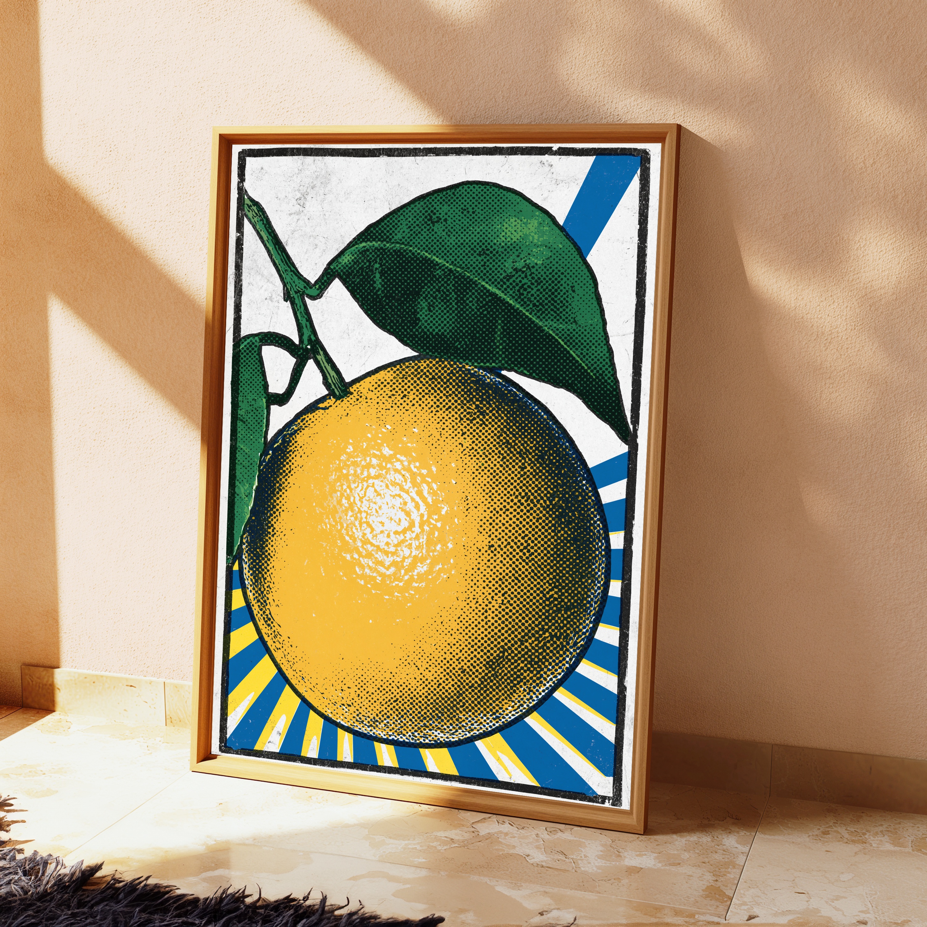 Golden Lemon Minimalist Pop Art Print view 2