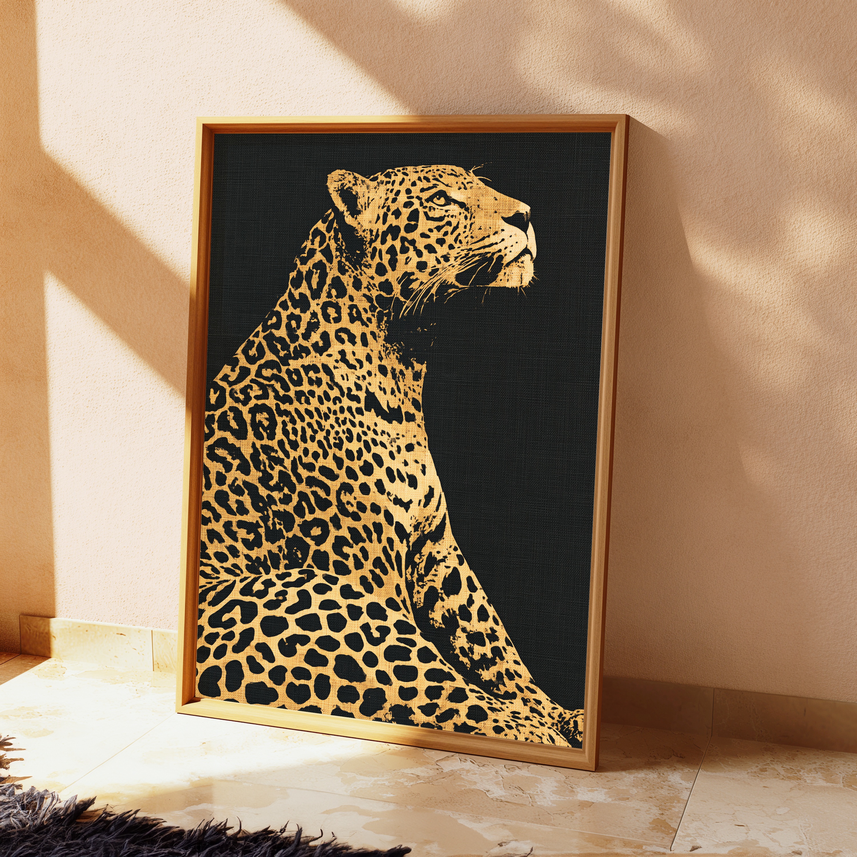 Golden Leopard Minimalist Art Print view 2
