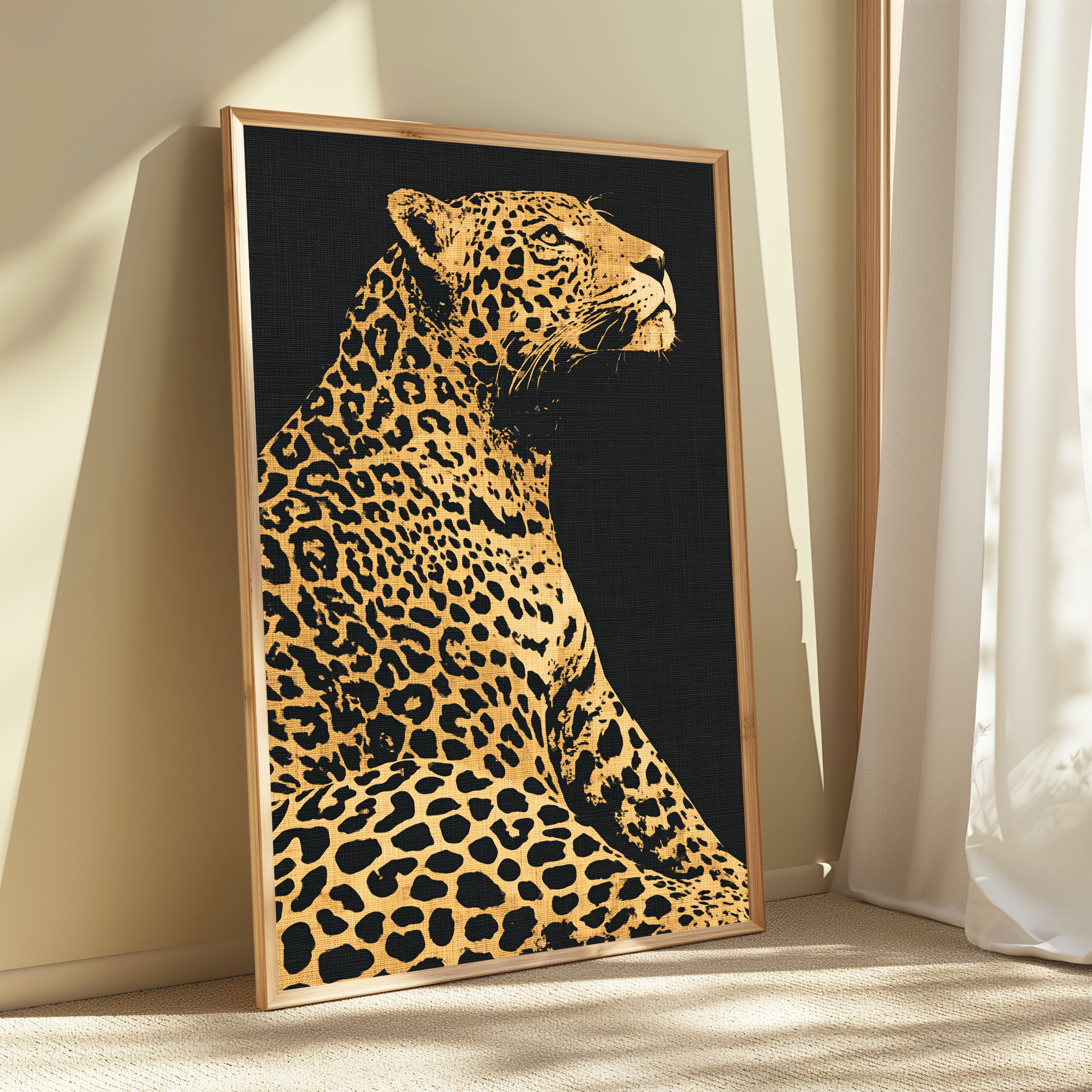 Golden Leopard Minimalist Art Print view 3