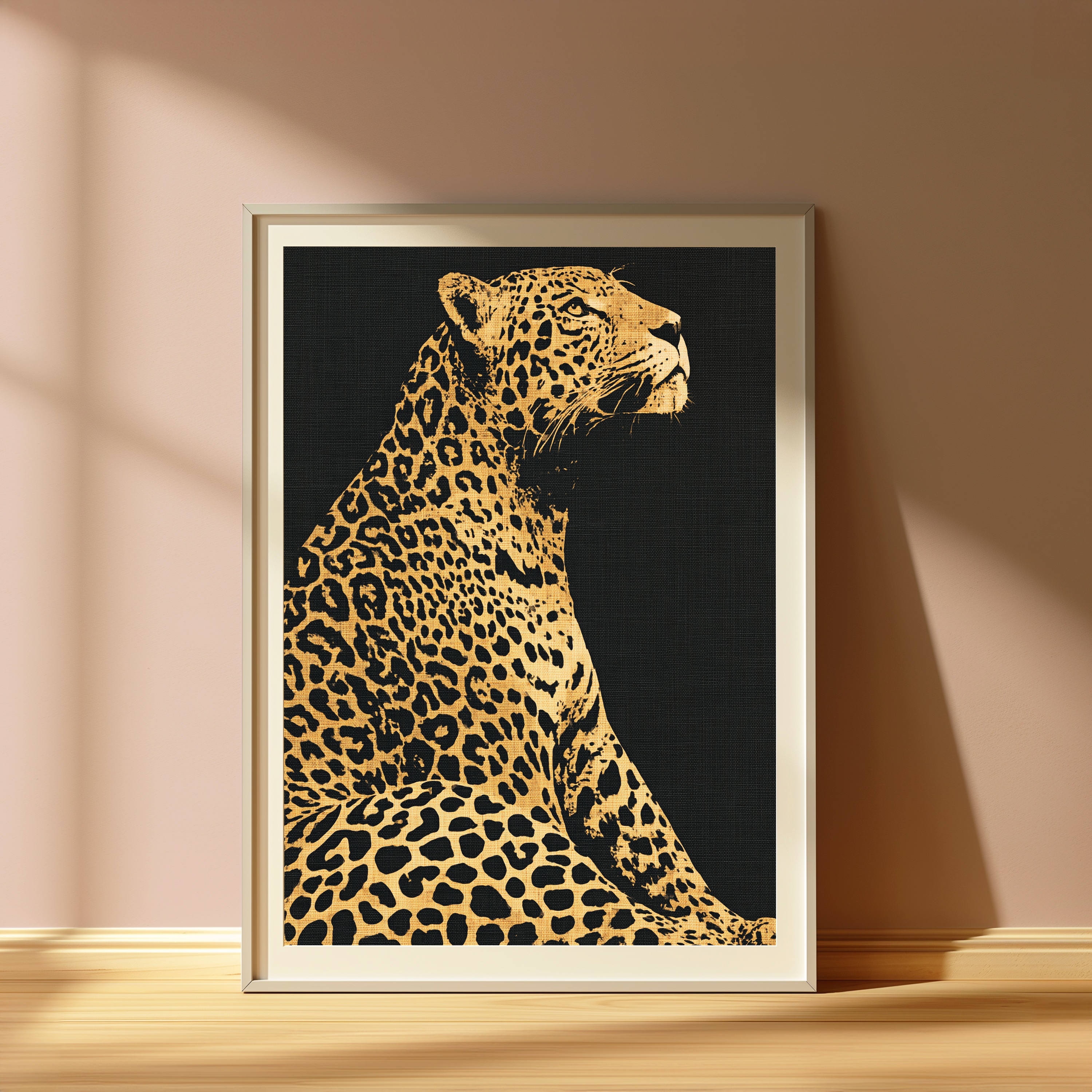 Golden Leopard Minimalist Art Print view 4