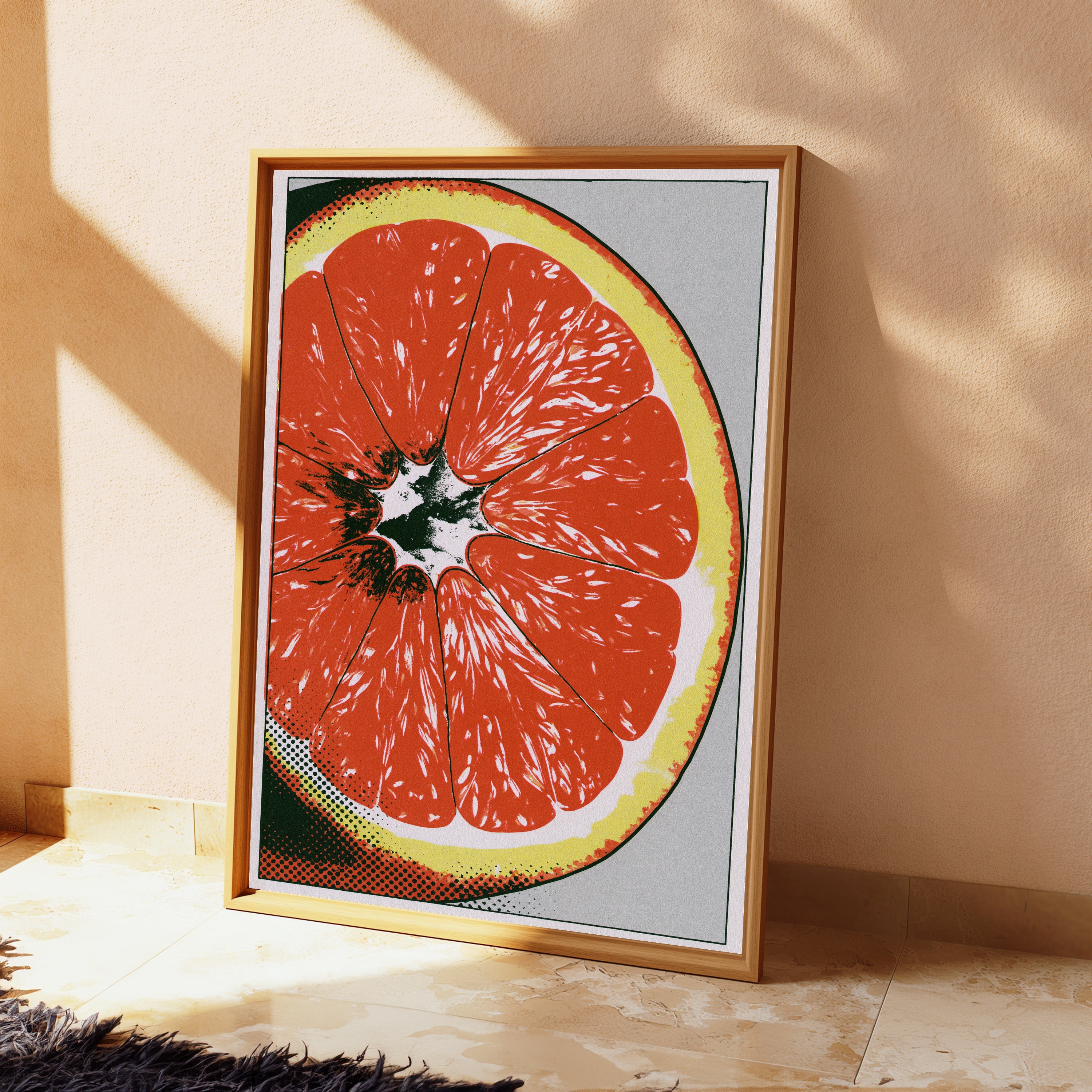Grapefruit Slice Pop Art Print view 2