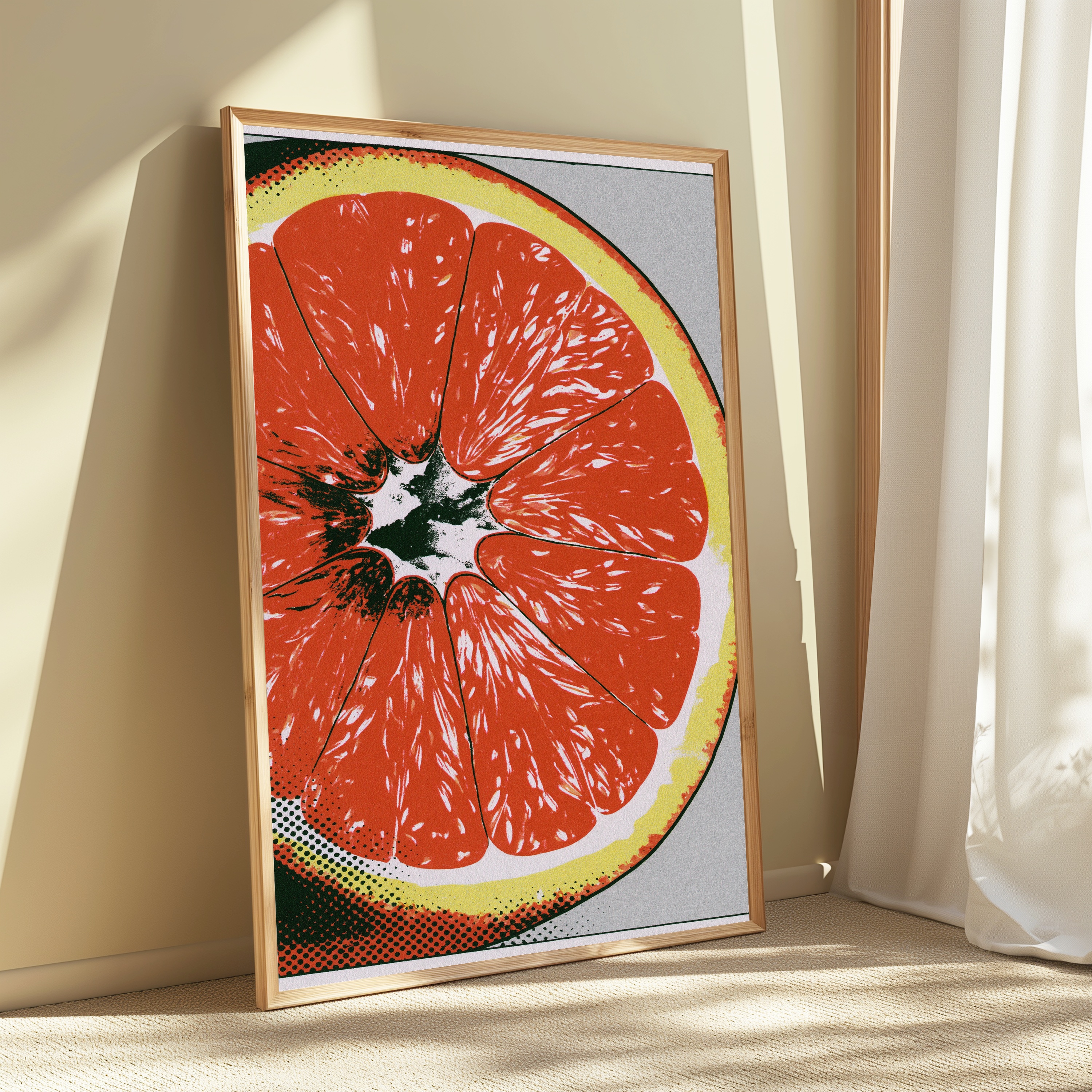 Grapefruit Slice Pop Art Print view 3