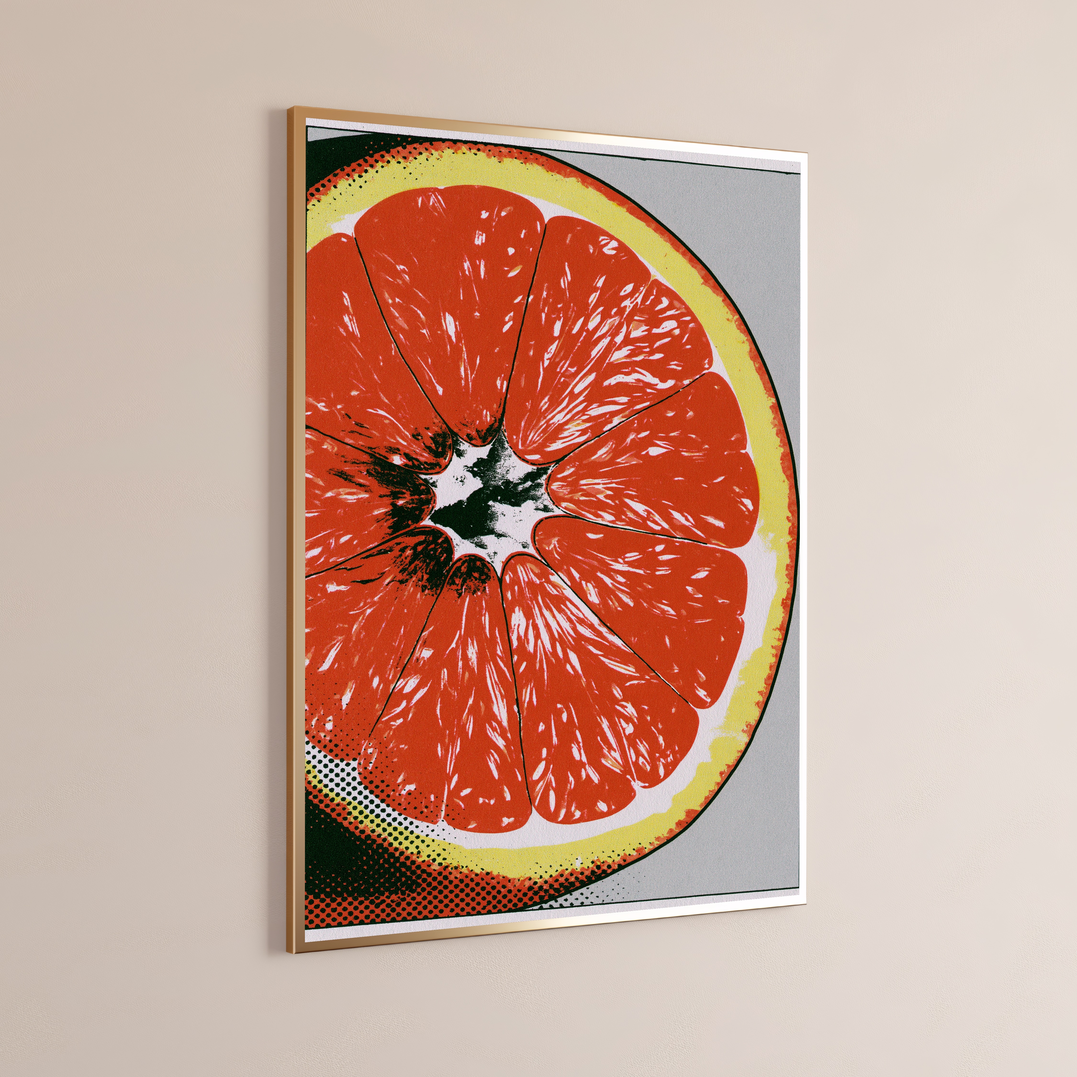 Grapefruit Slice Pop Art Print