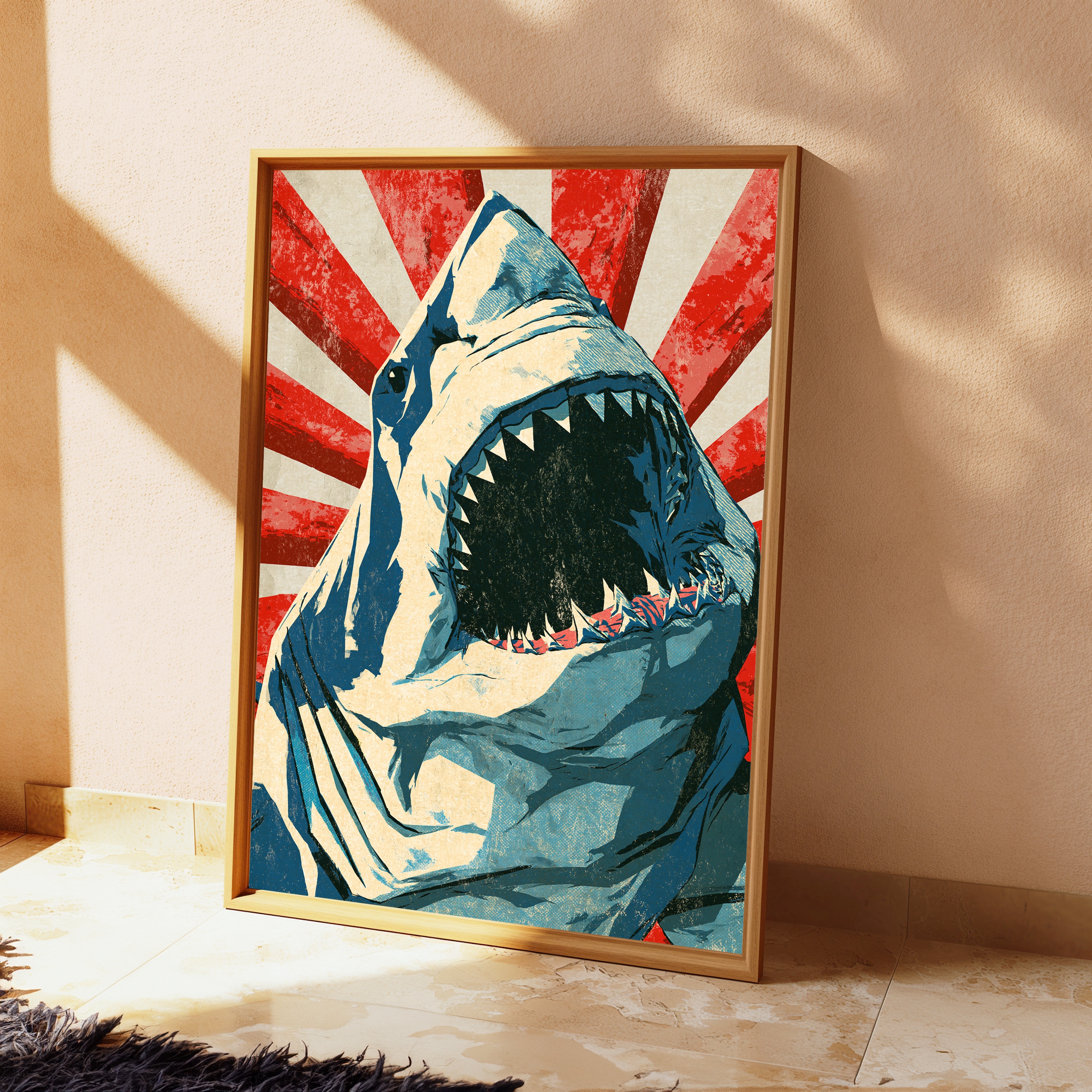 Great White Shark Pop Art Print view 2