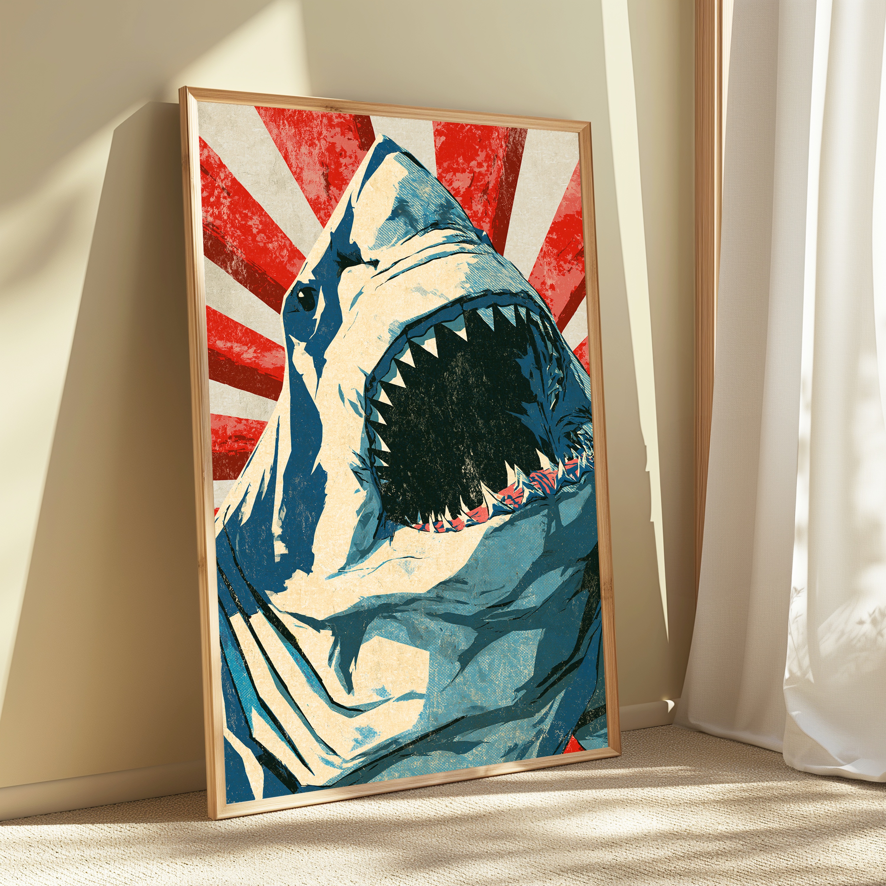 Great White Shark Pop Art Print view 3