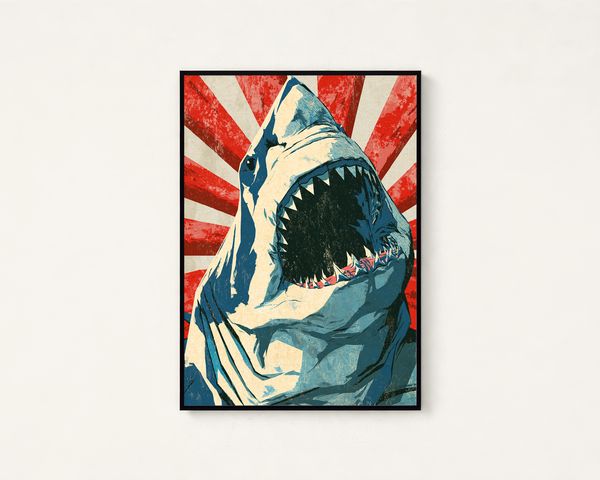 Great White Shark Pop Art Print