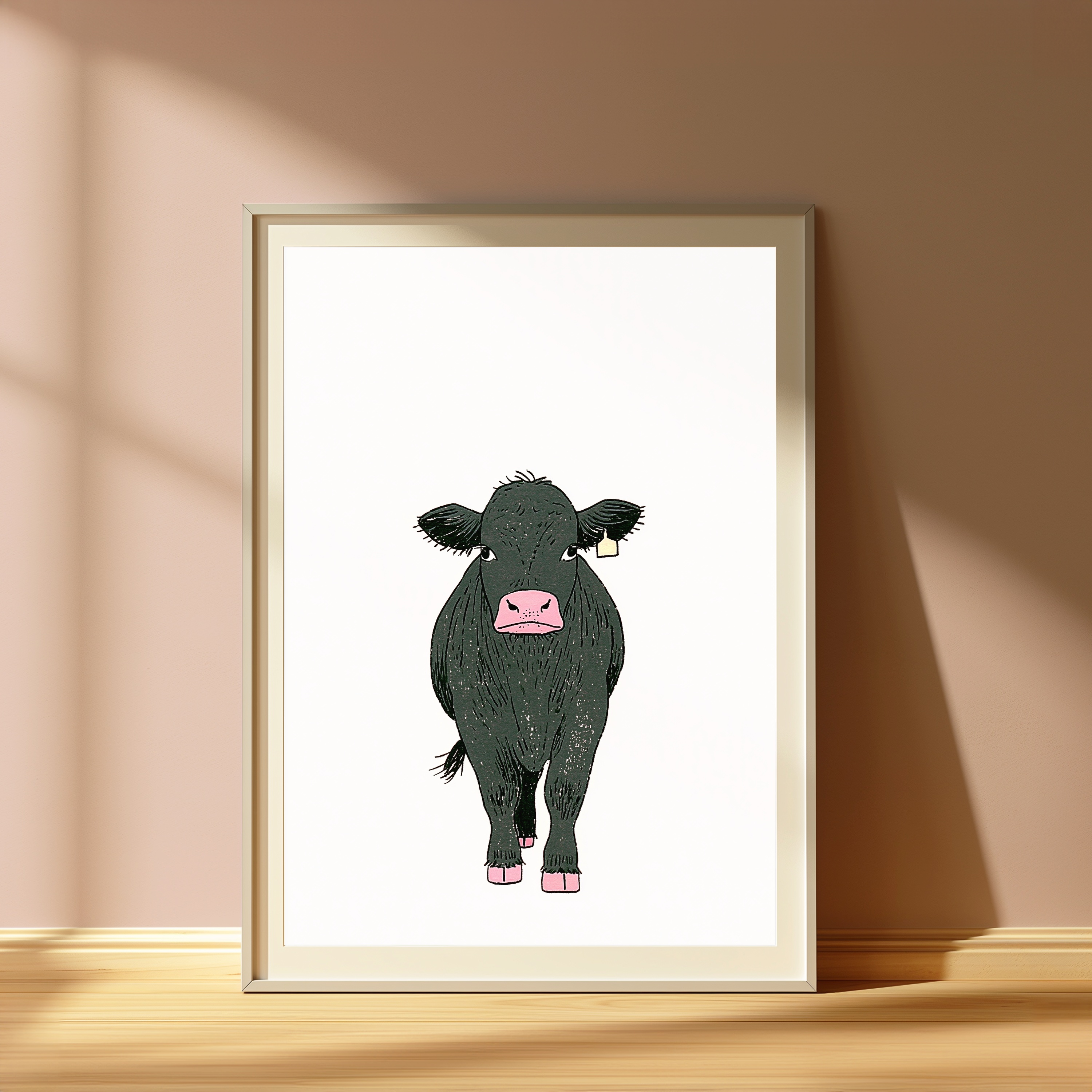 Green Cow Pink Nose Pop Art Print view 4