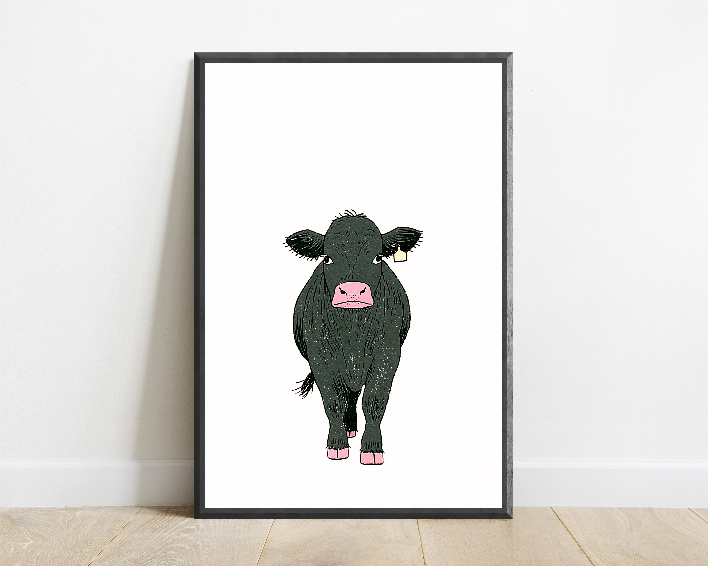Green Cow Pink Nose Pop Art Print