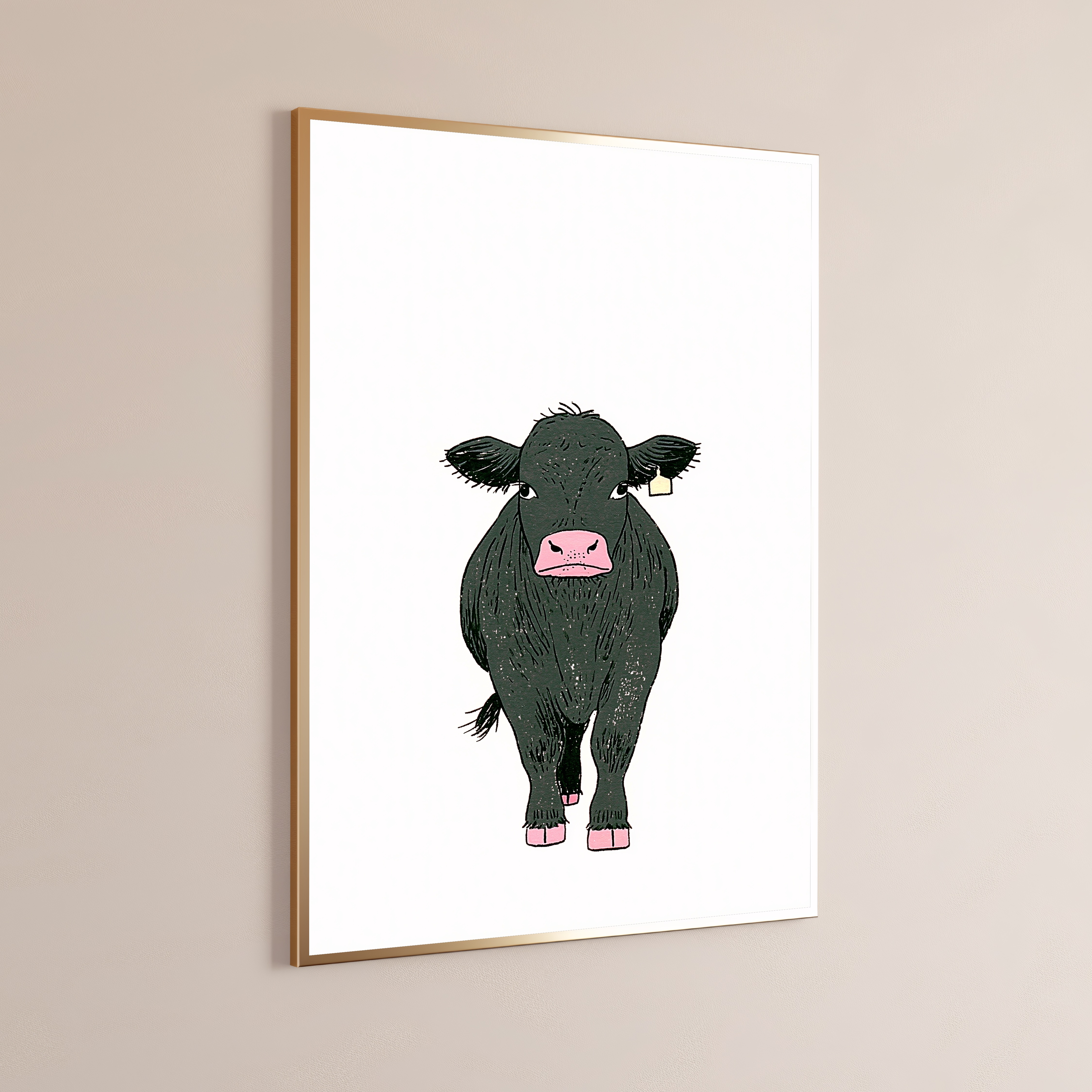 Green Cow Pink Nose Pop Art Print
