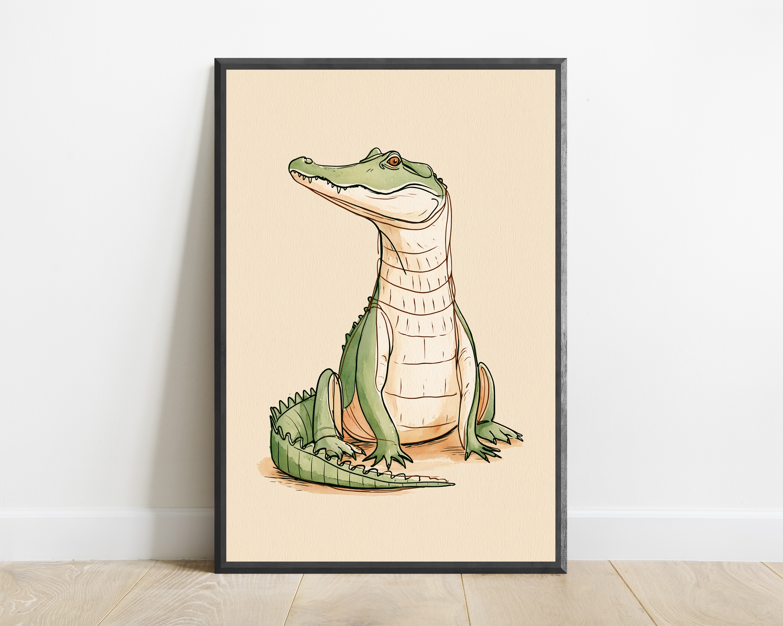 Grinning Crocodile Alligator Pop Art Print — view 1