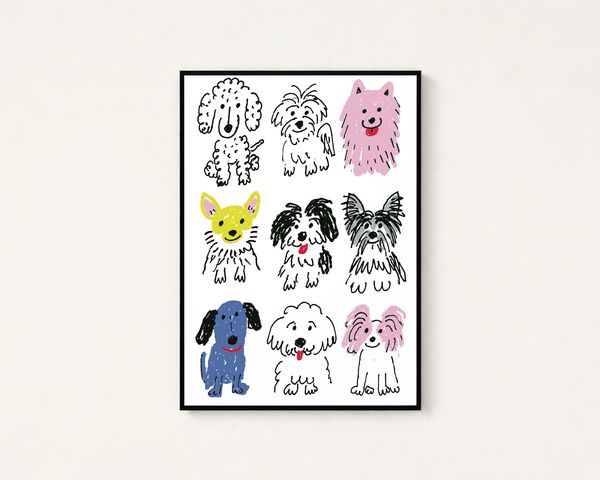 Minimalist Doodle Dog Portraits