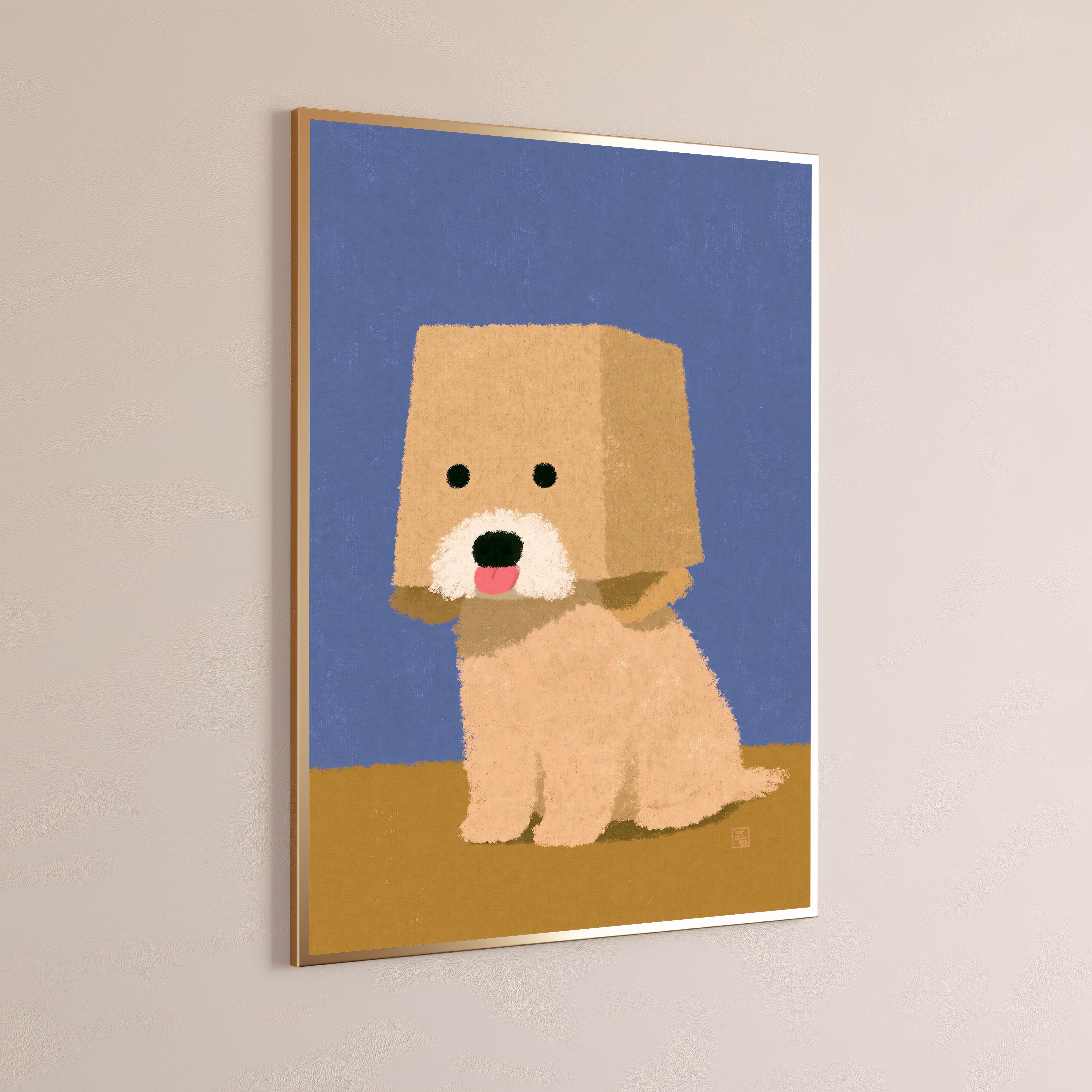 Golden Retriever Box Head Pop Art Print