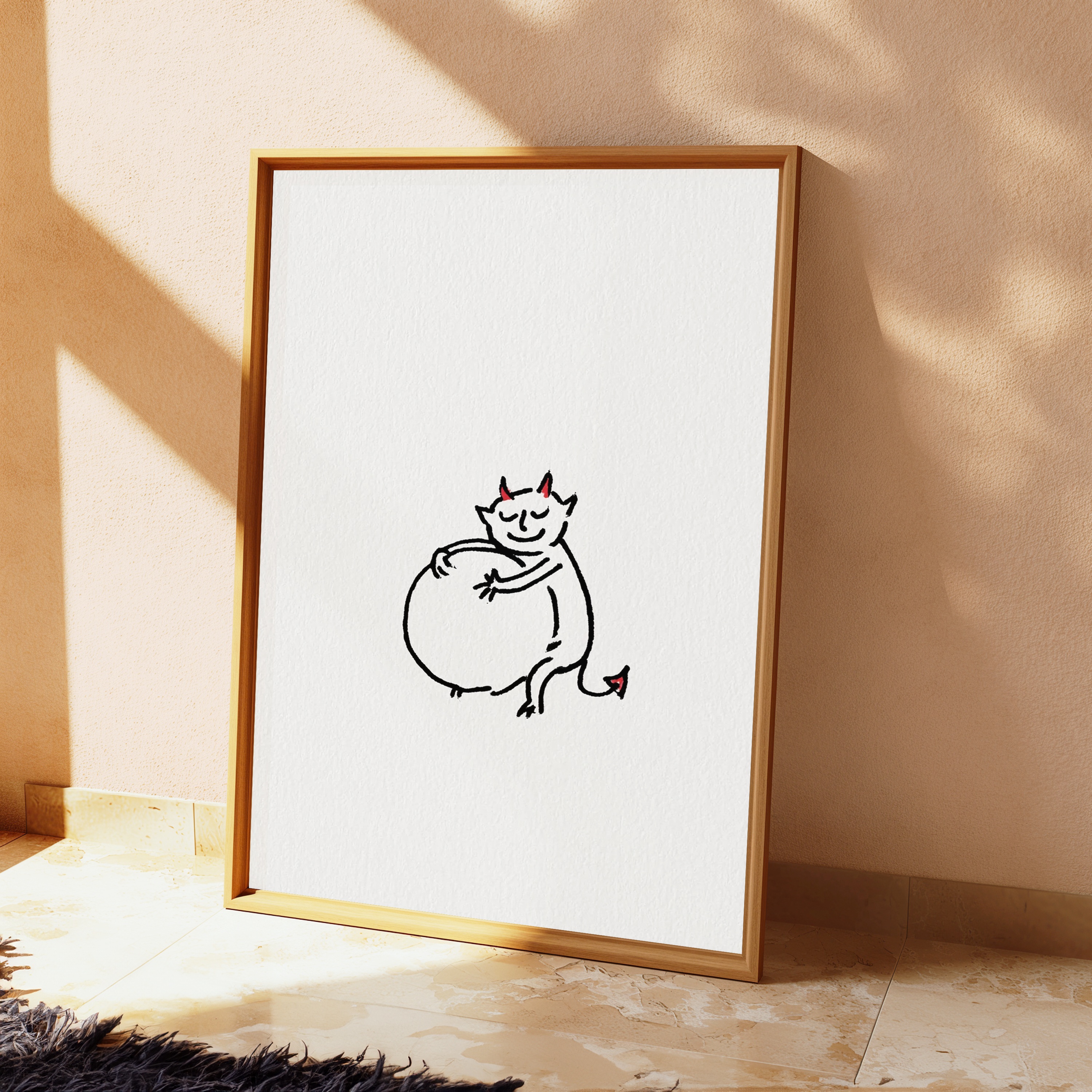 Happy Little Devil Minimalist Pop Art Print view 2