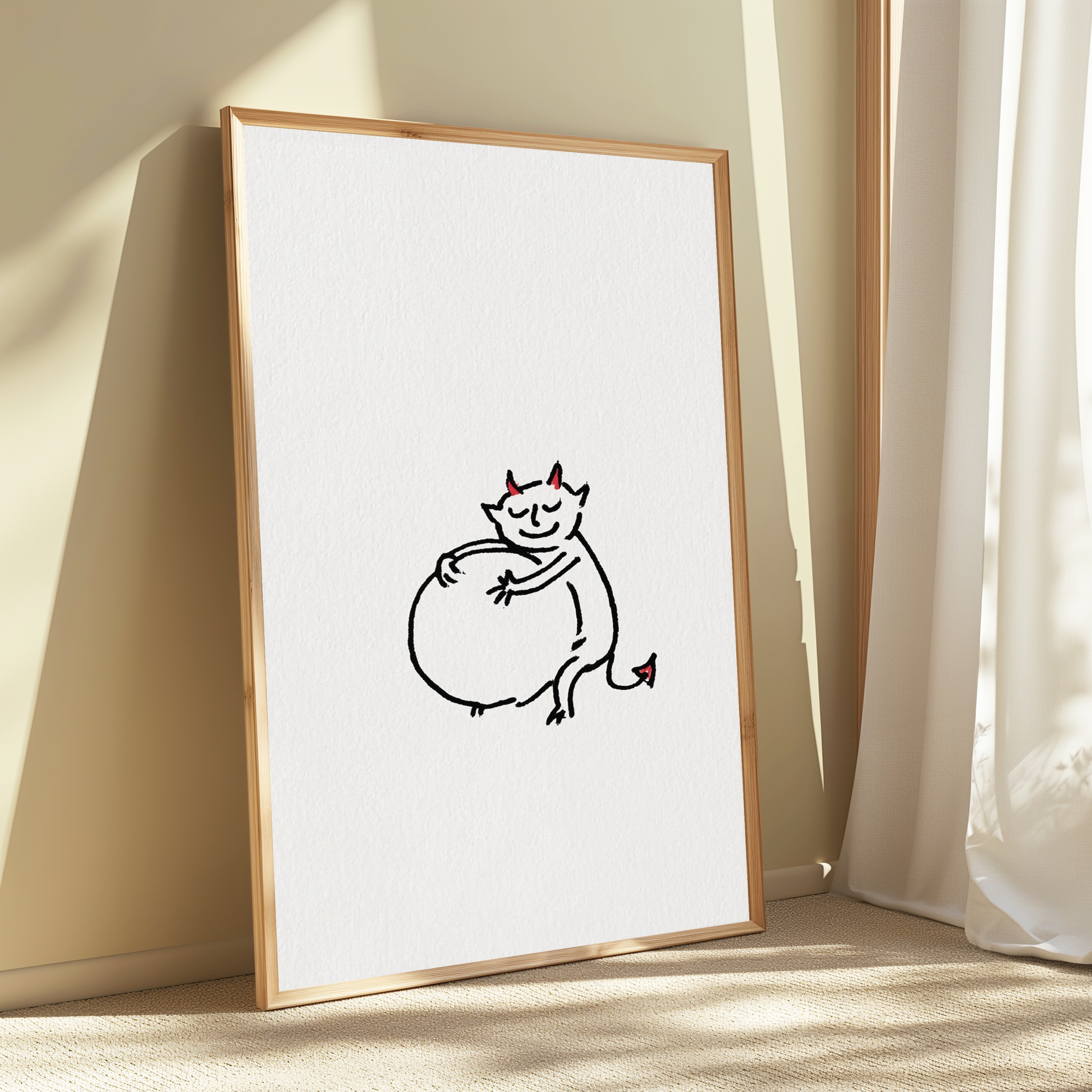 Happy Little Devil Minimalist Pop Art Print view 3