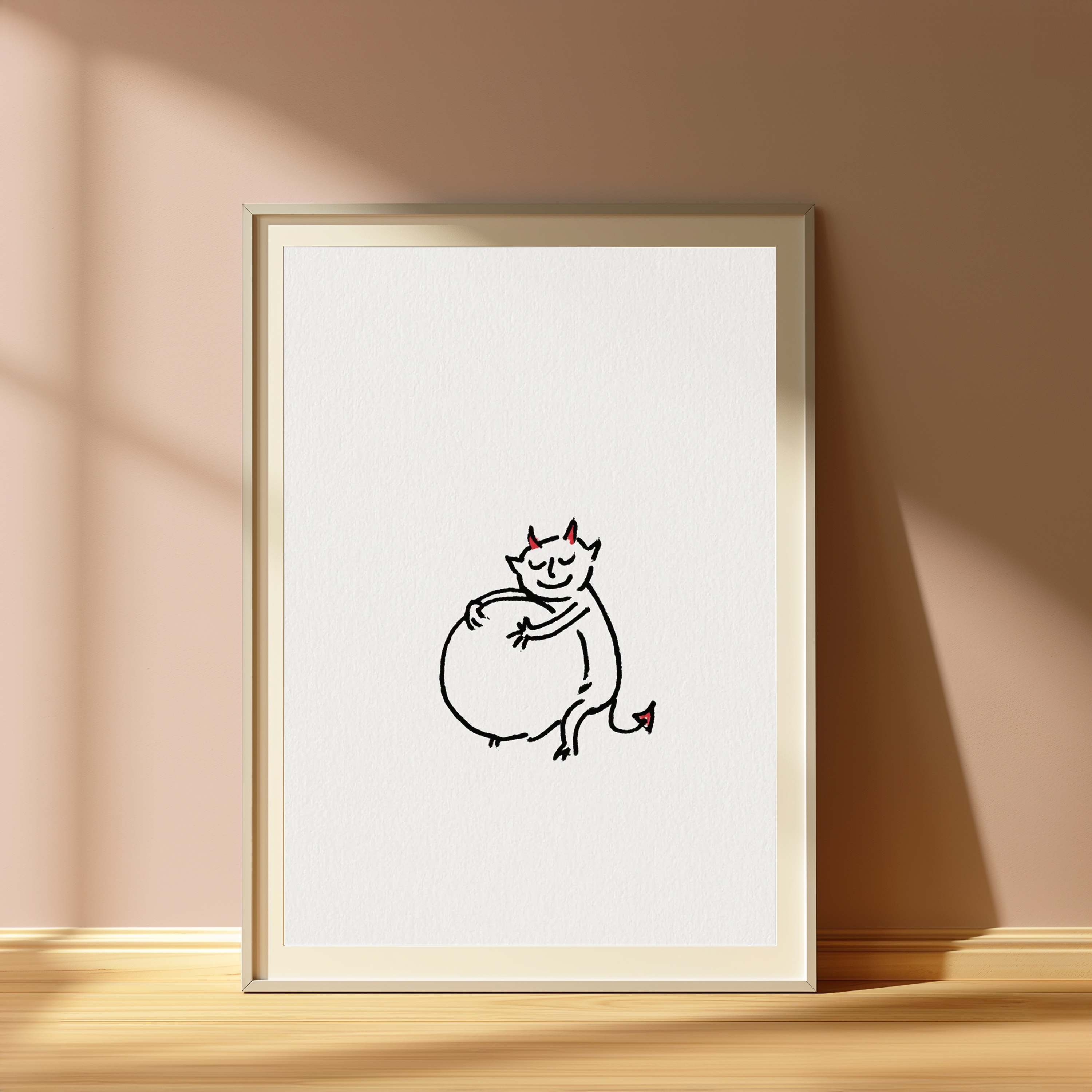 Happy Little Devil Minimalist Pop Art Print view 4